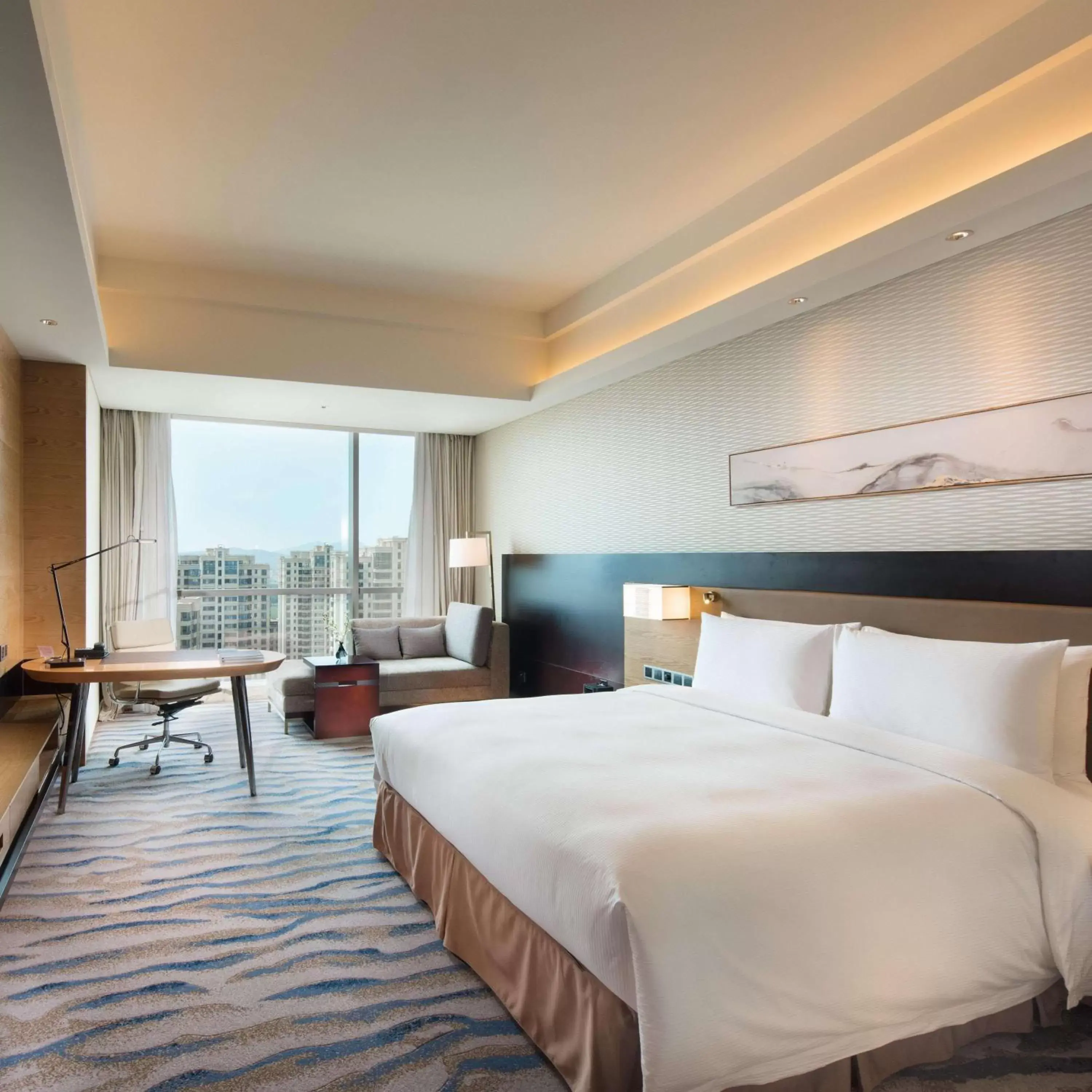 Bed in Hilton Yantai Golden Coast