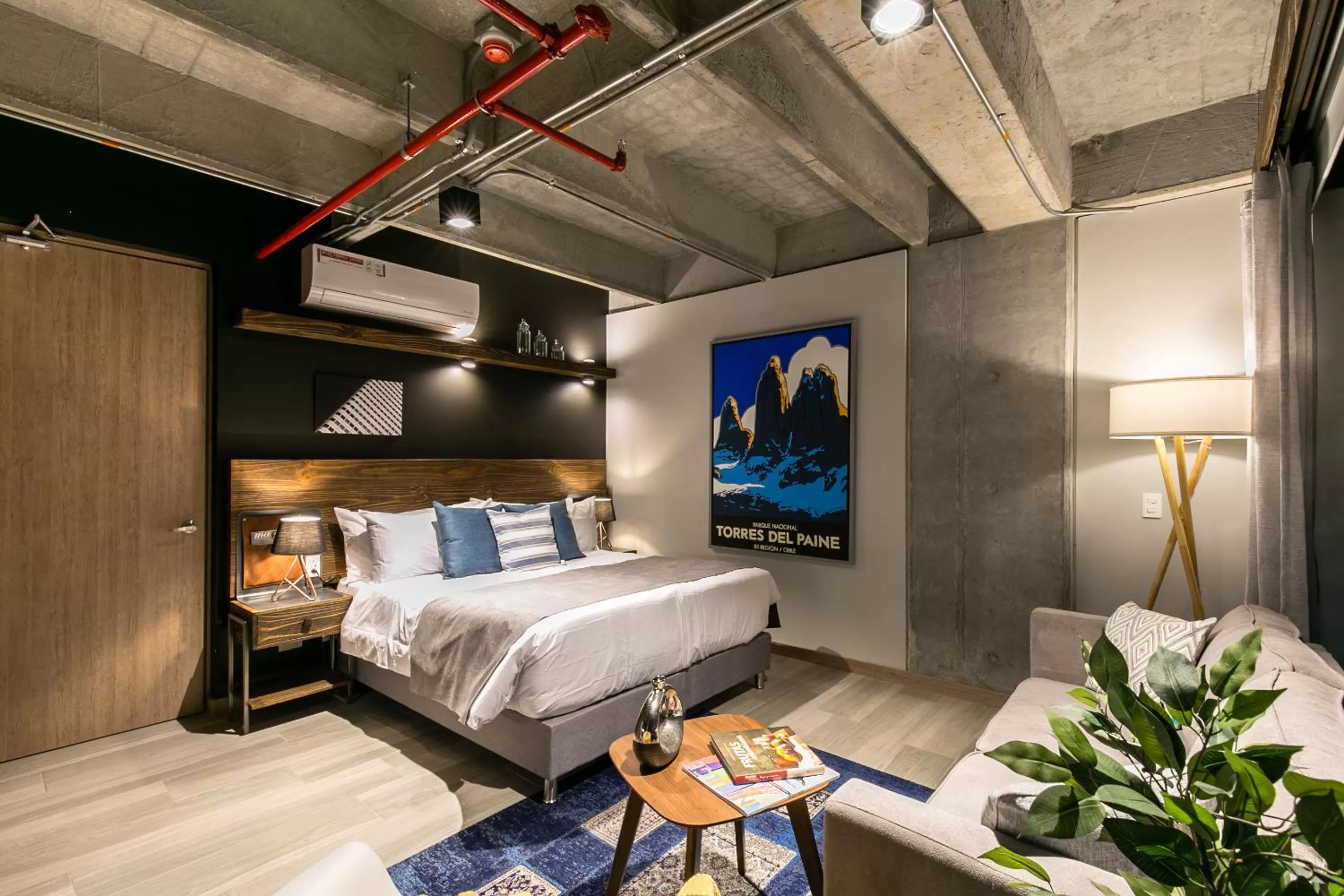 Bed in Factory Lofts Hotel