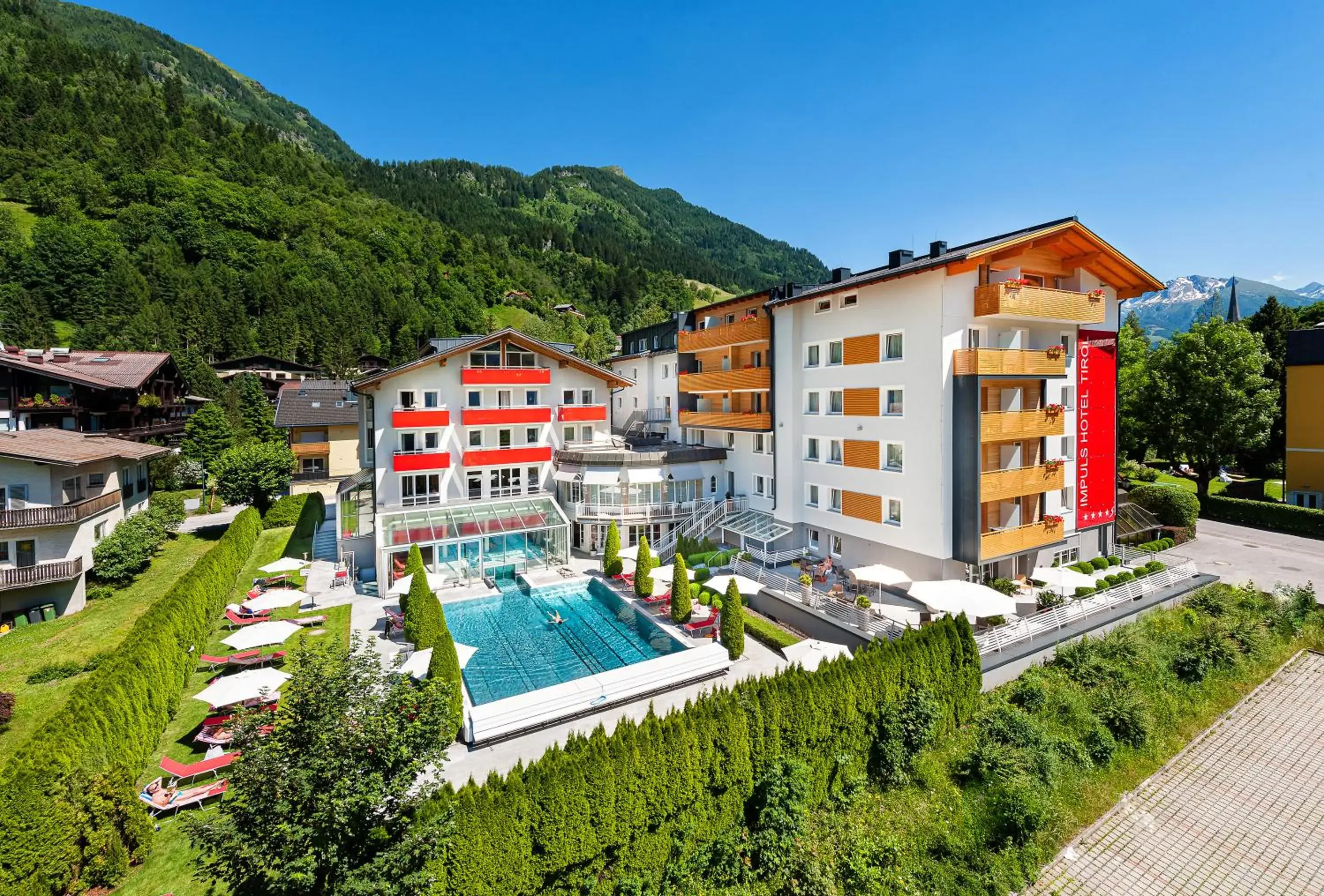 Summer, Pool View in Impuls Hotel Tirol