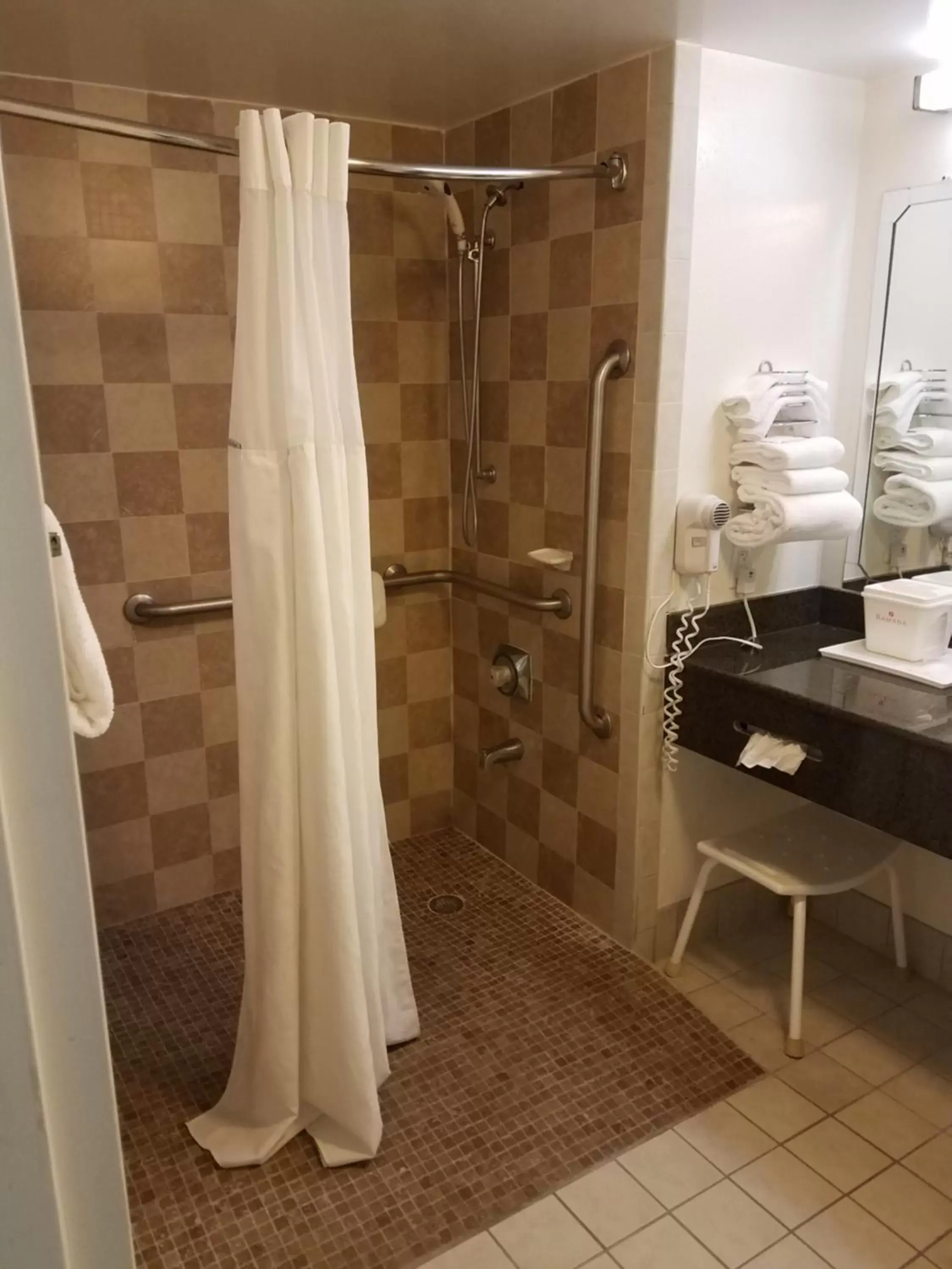 Shower, Bathroom in Ramada by Wyndham Temple Terrace/Tampa North