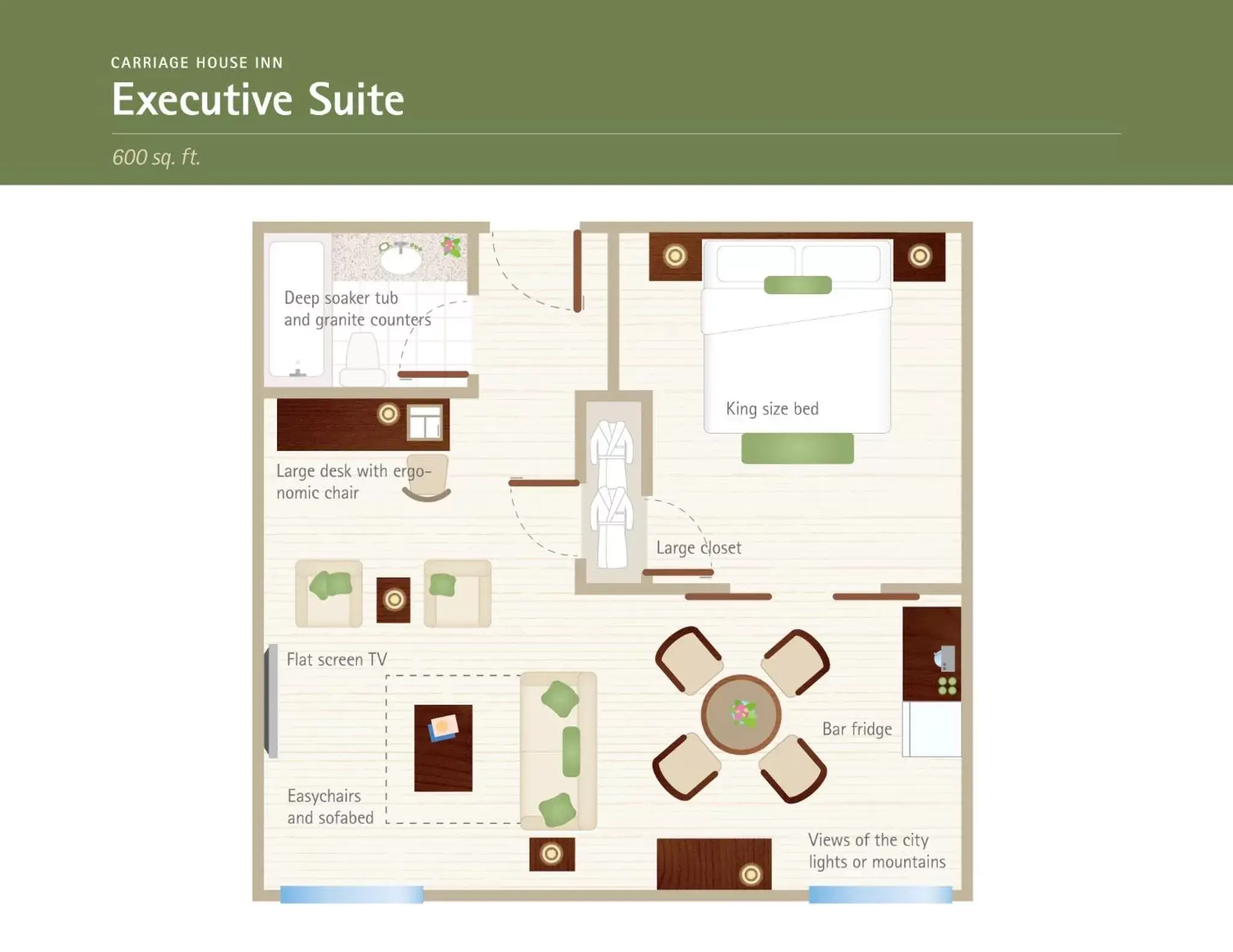 Bird's eye view, Floor Plan in Carriage House Hotel and Conference Centre