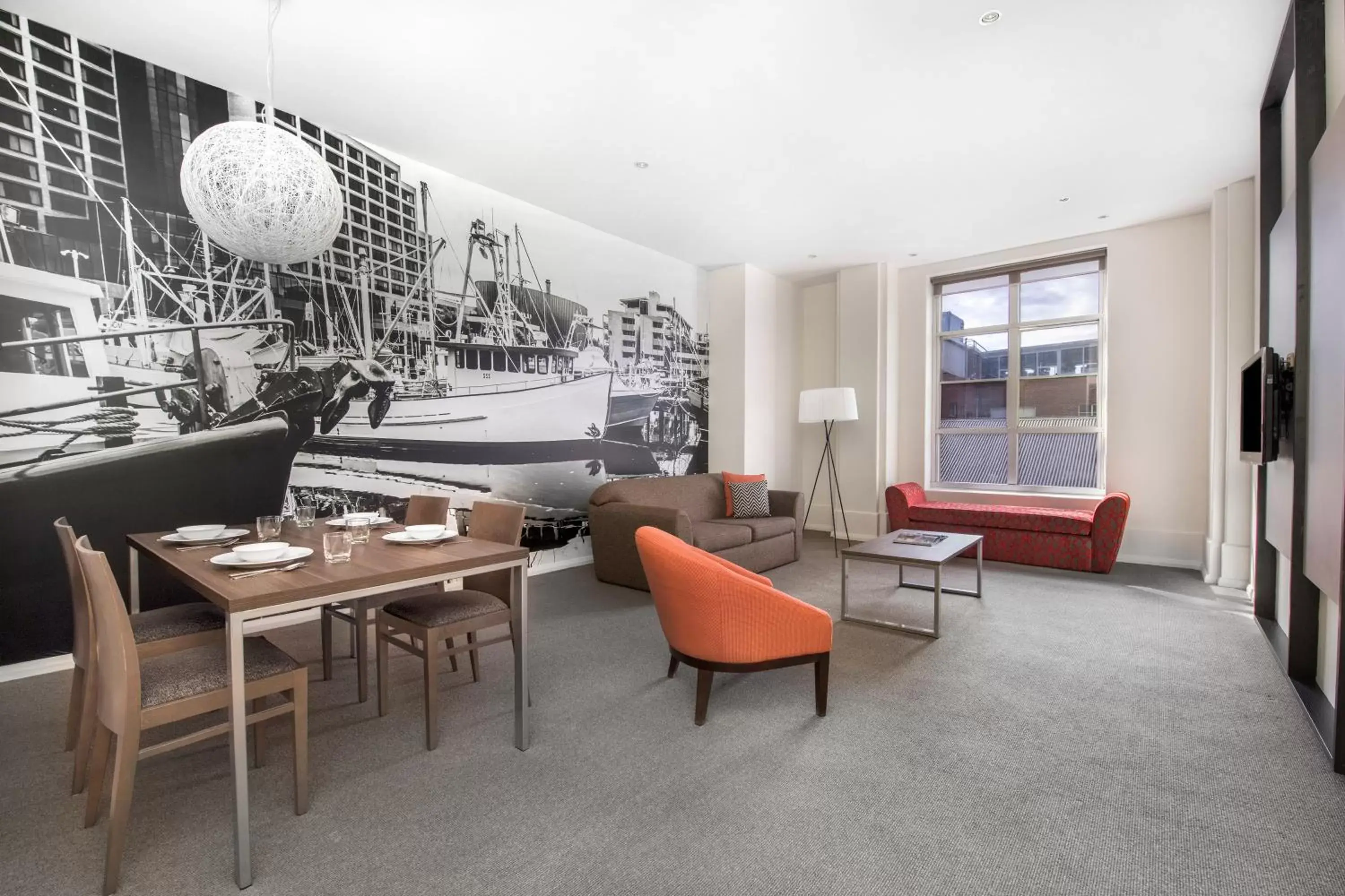 Living room in Mantra One Sandy Bay Road