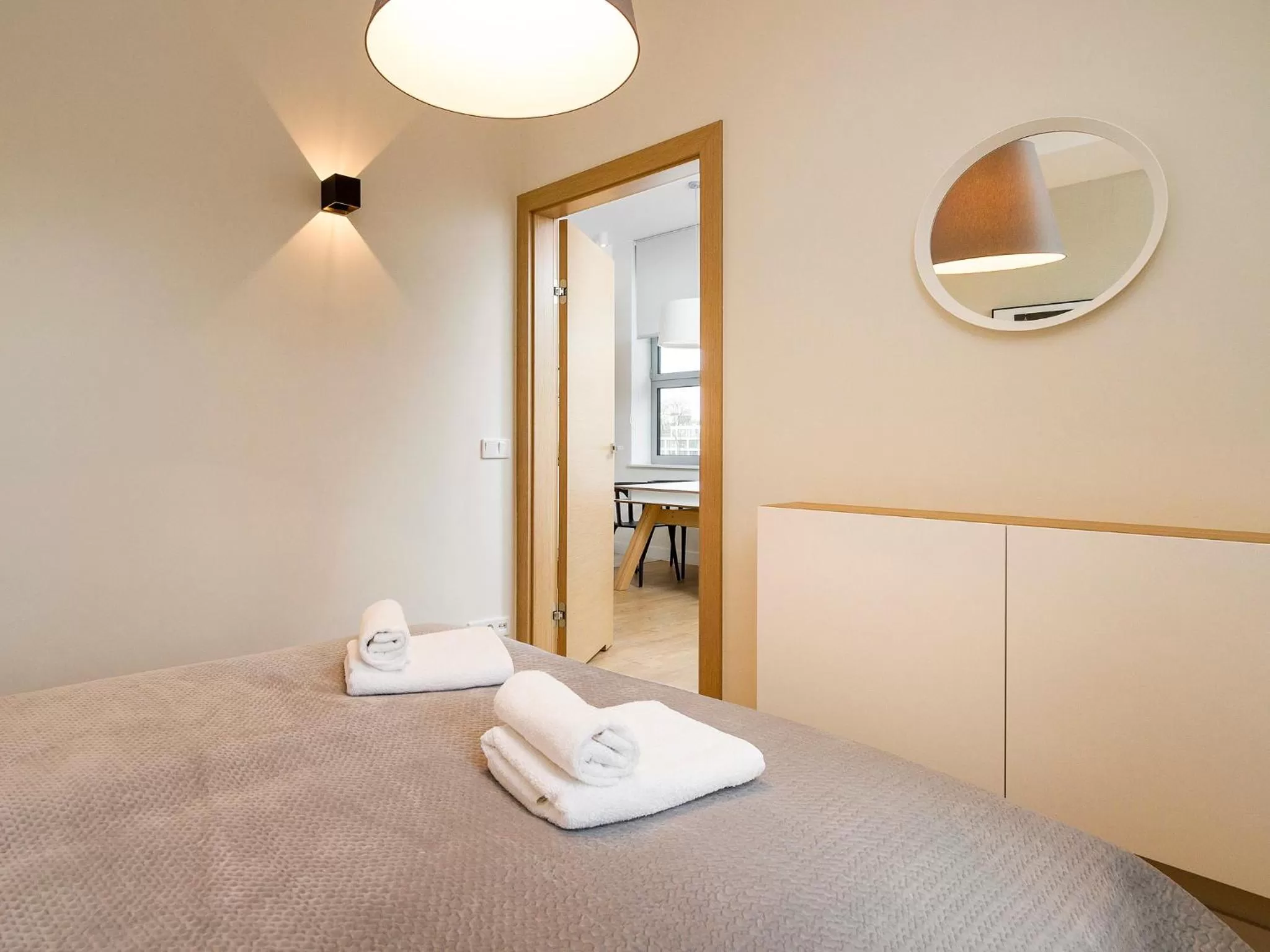 Bed in Riverside Aparthotel Cracow