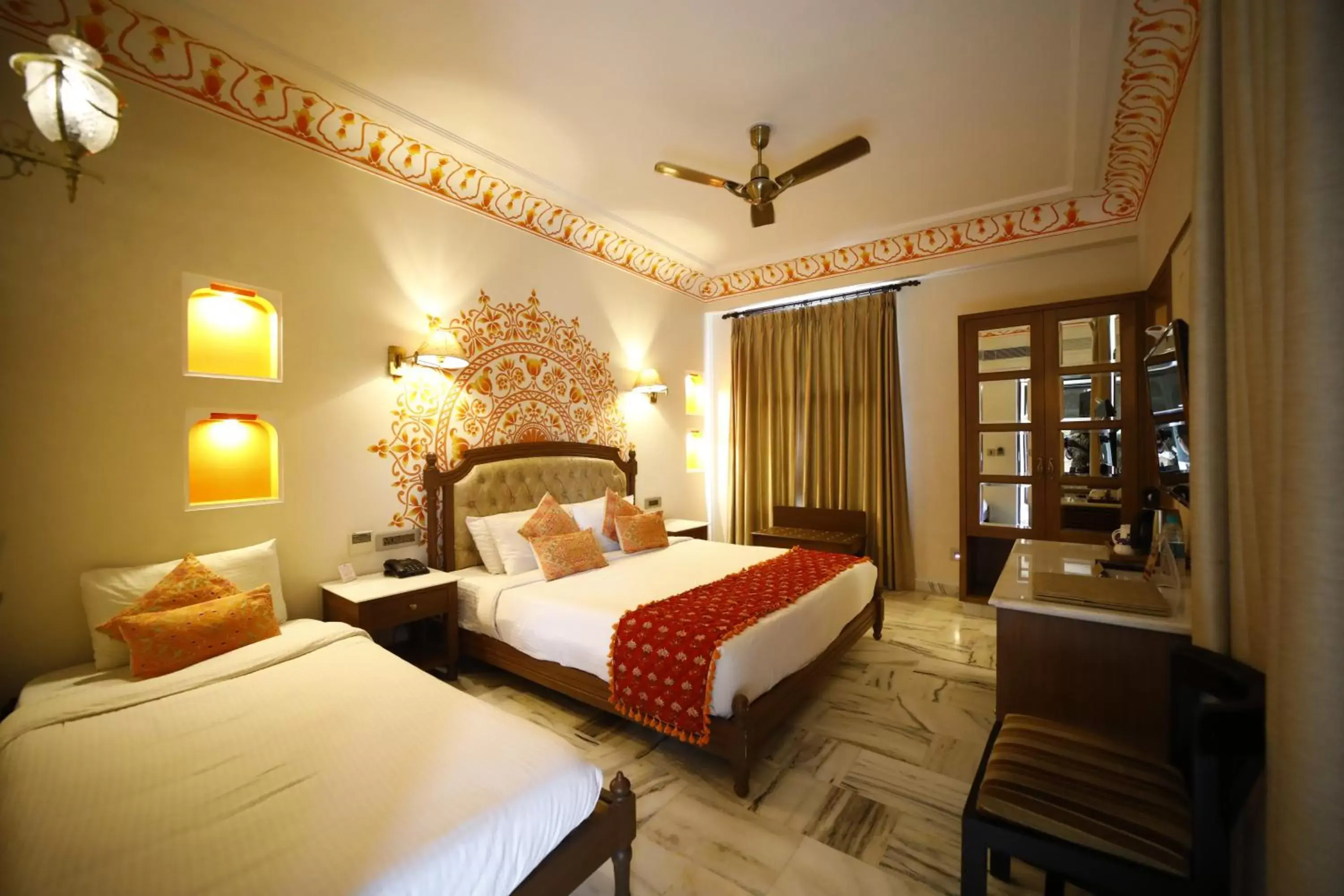 Photo of the whole room, Bed in Laxmi Palace Heritage Boutique Hotel