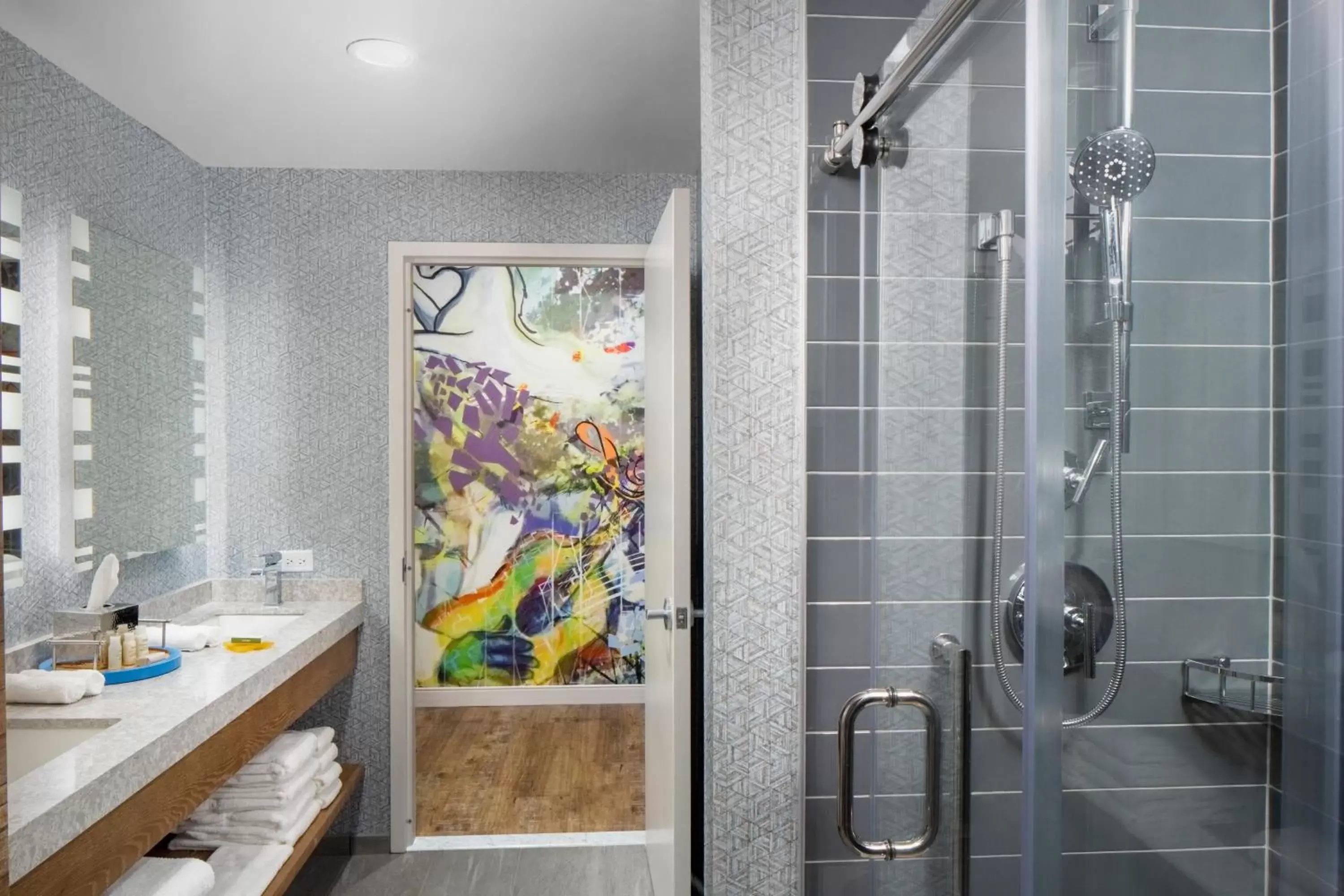 Shower, Bathroom in Hotel Indigo Gainesville-Celebration Pointe, an IHG Hotel