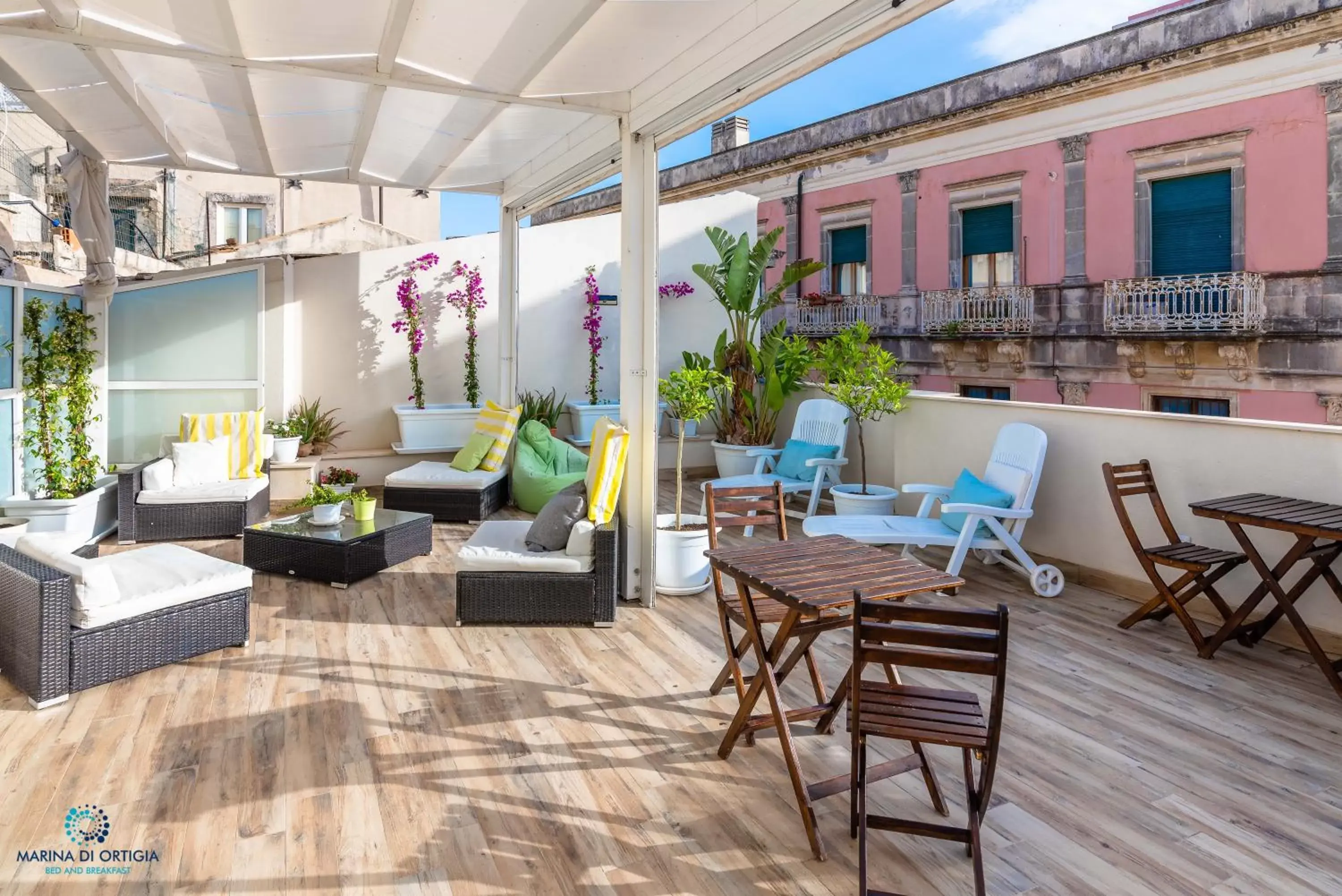 Balcony/Terrace, Restaurant/Places to Eat in B&B Marina di Ortigia