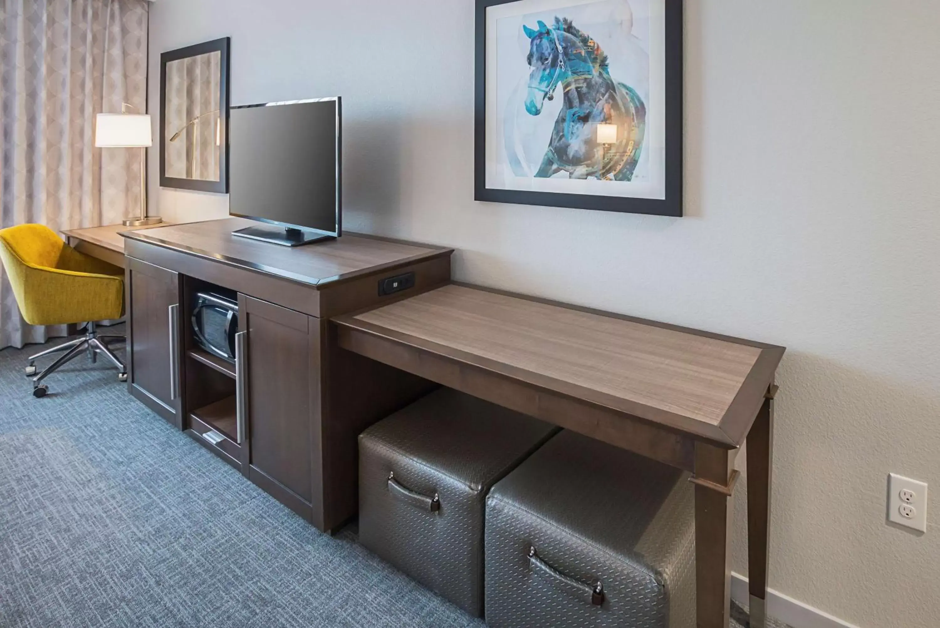 Bedroom, TV/Entertainment Center in Hampton Inn & Suites Colleyville DFW Airport West