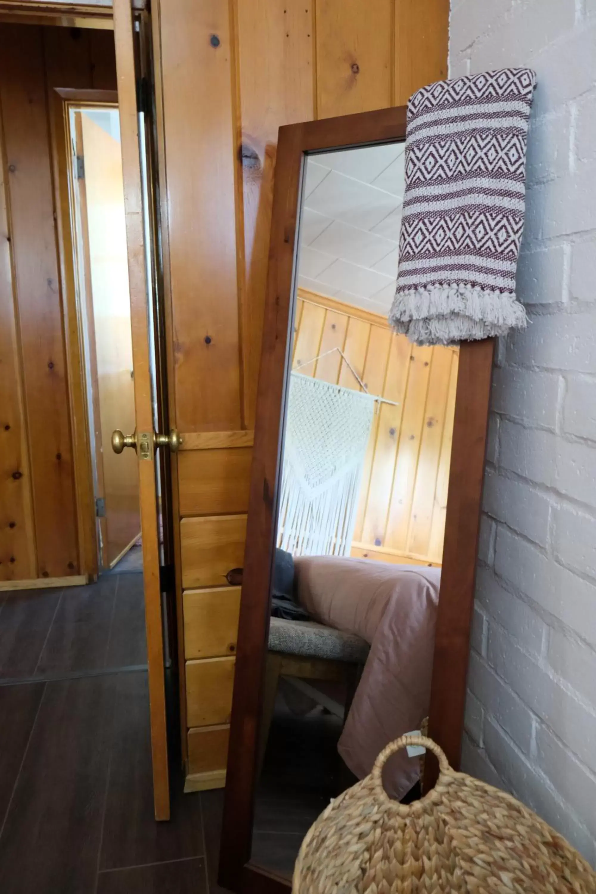 Bed in Lake Front Cabins