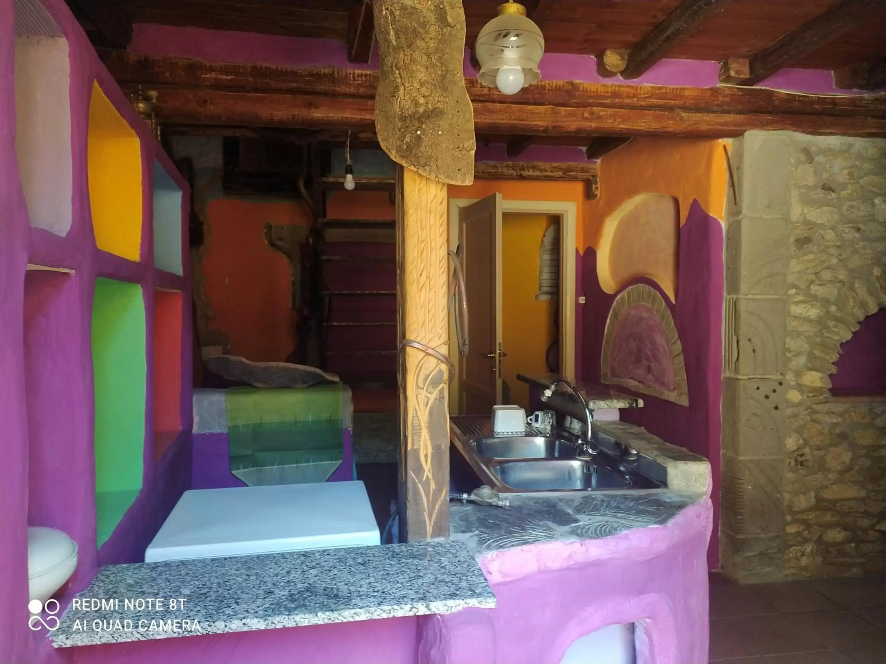 kitchen, Swimming Pool in B&B Il Nuraghe