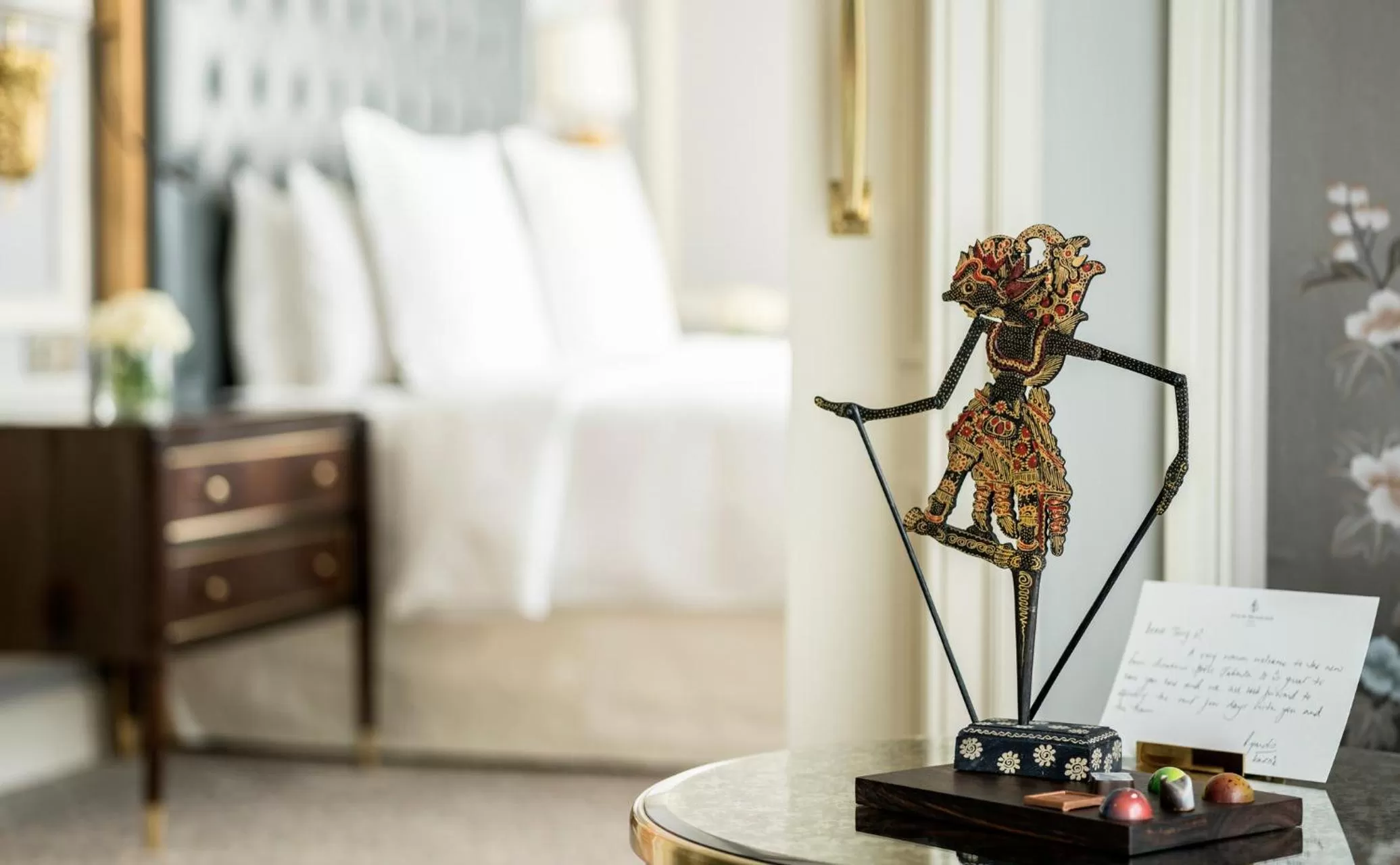 Decorative detail, Bed in Four Seasons Hotel Jakarta