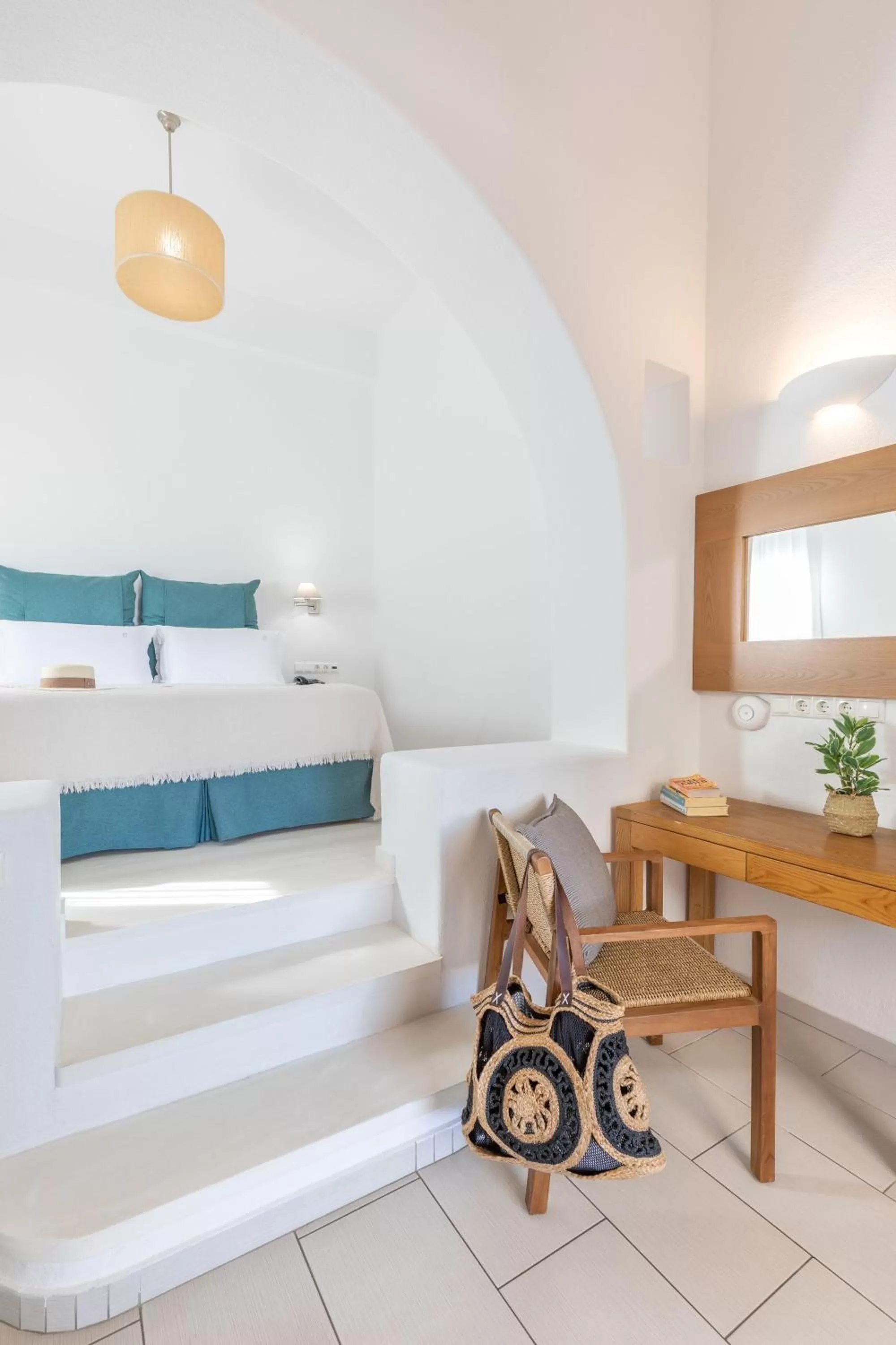 Seating area, Bed in Elena Hotel Mykonos