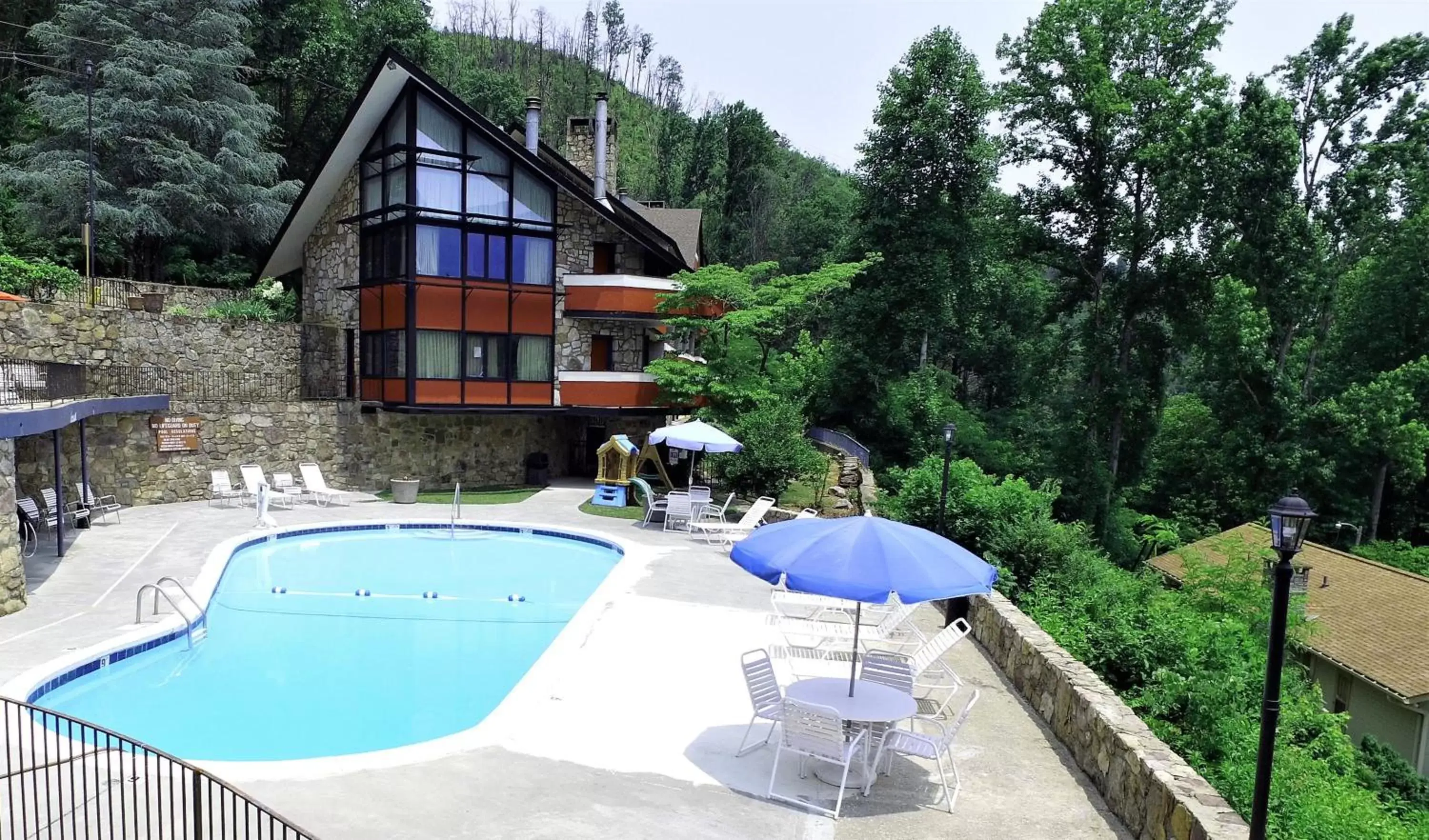 Pool view in Chalet Inn Pool view in Chalet Inn