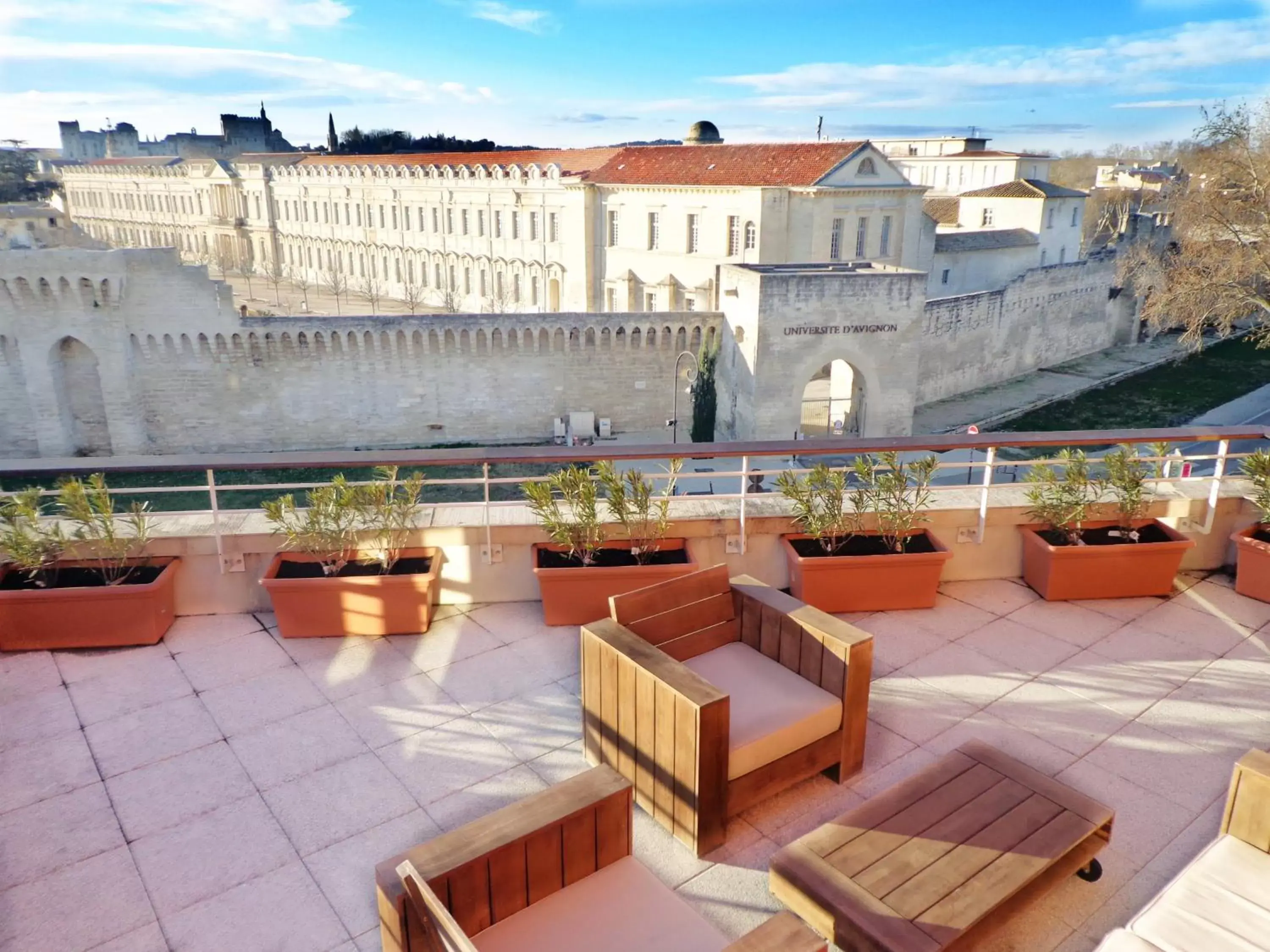 Balcony/Terrace in ApartHotel Sainte-Marthe