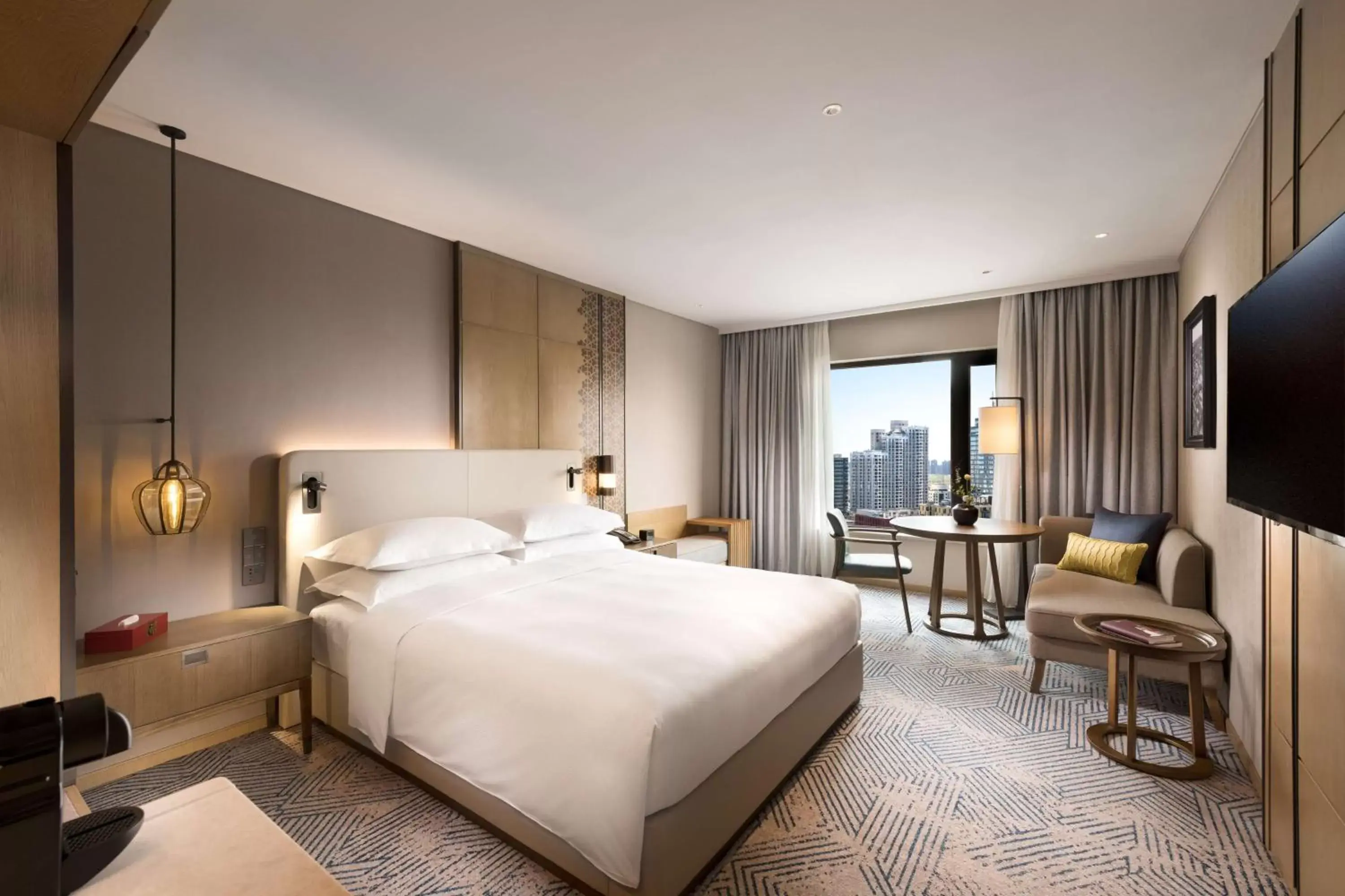 Bed in Hilton Beijing Hotel