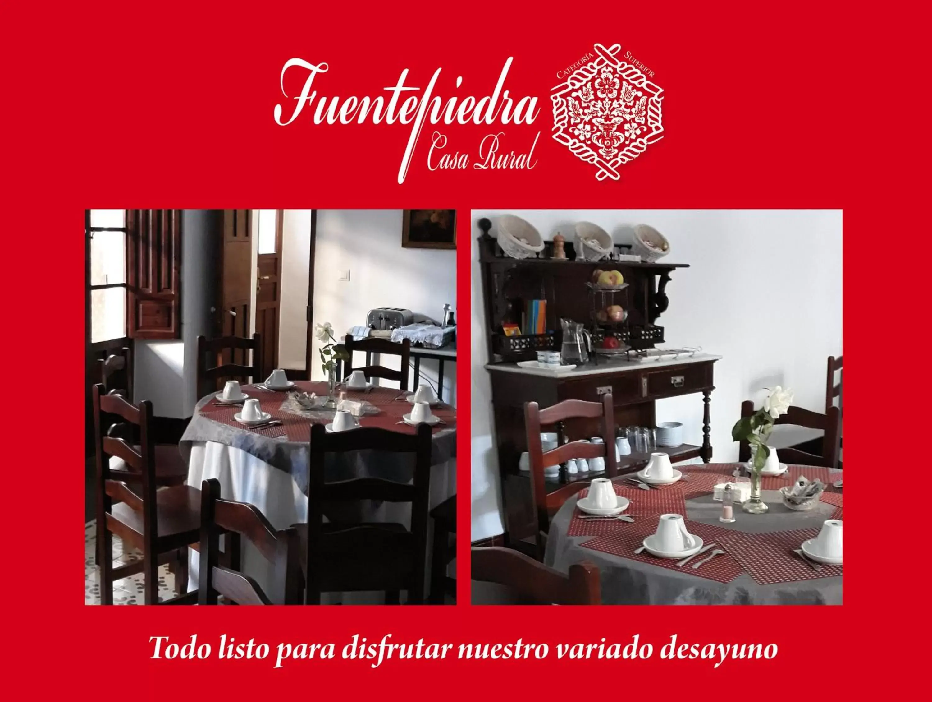 Breakfast, Restaurant/Places to Eat in Fuentepiedra Casa Rural Categoría Superior