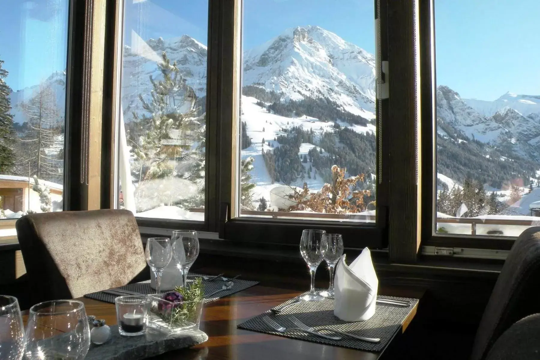 Mountain view, Winter in Hotel Steinmattli