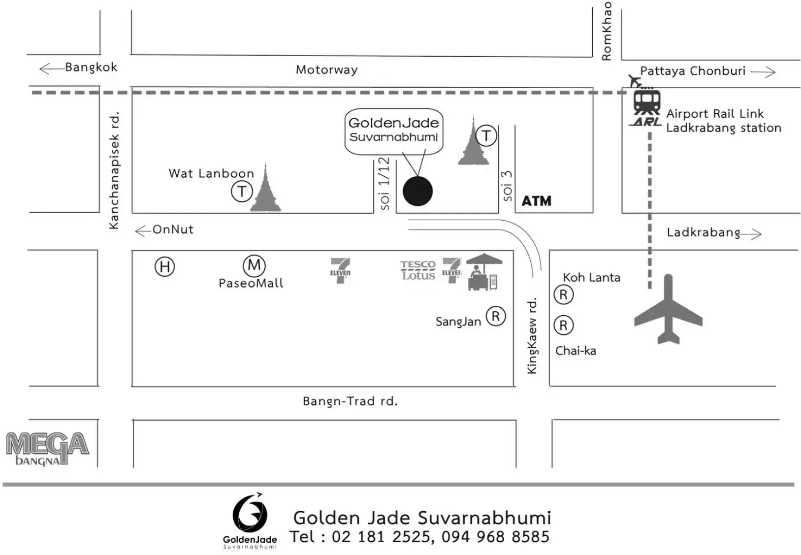 Nearby landmark, Floor Plan in Golden Jade Suvarnabhumi