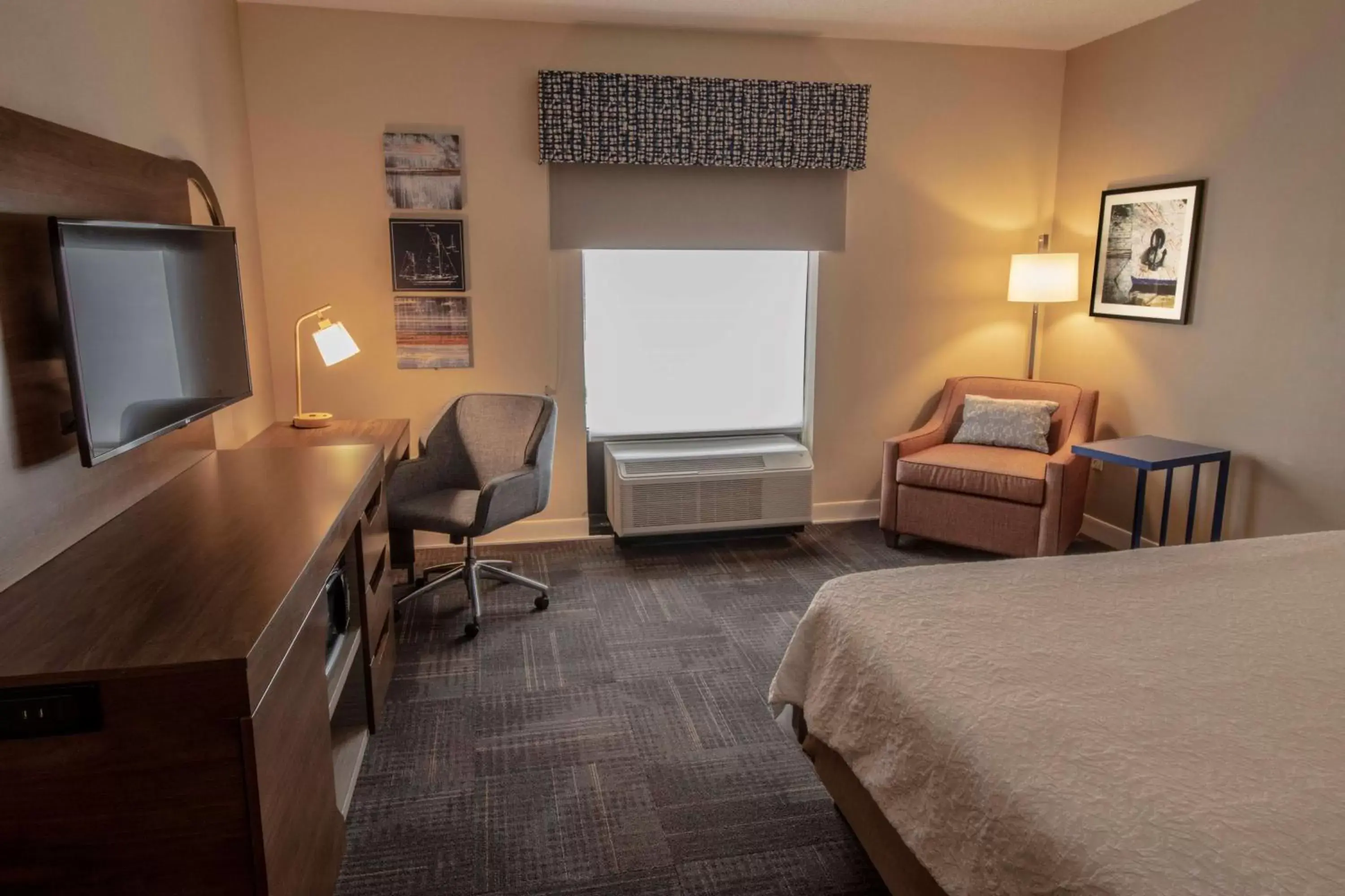 Bedroom, TV/Entertainment Center in Hampton Inn & Suites Chesapeake-Battlefield Boulevard