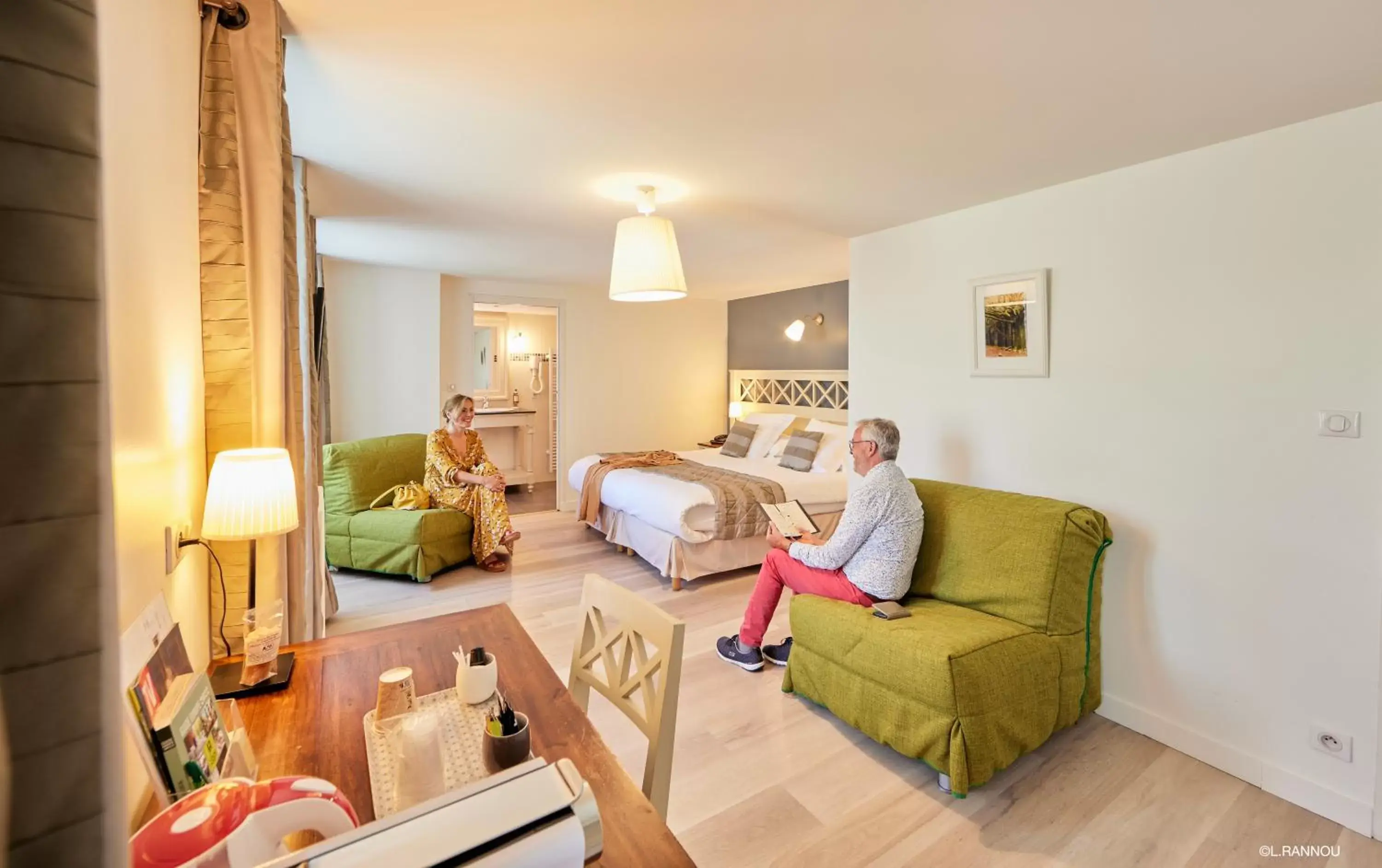 Bedroom, Seating Area in Logis Hotel, restaurant et spa Le Relais De Broceliande