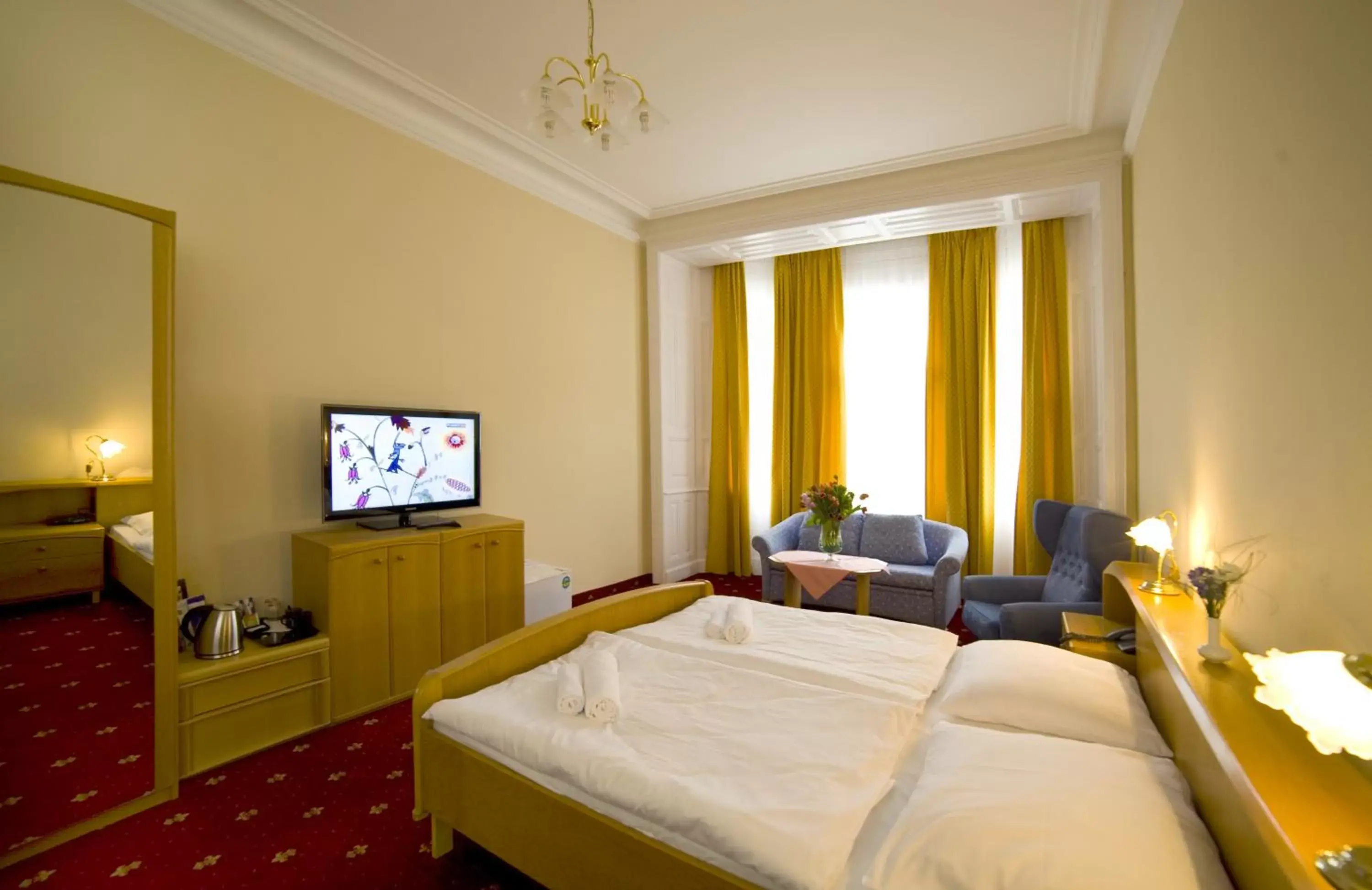 Decorative detail, Bed in Hotel Palacky