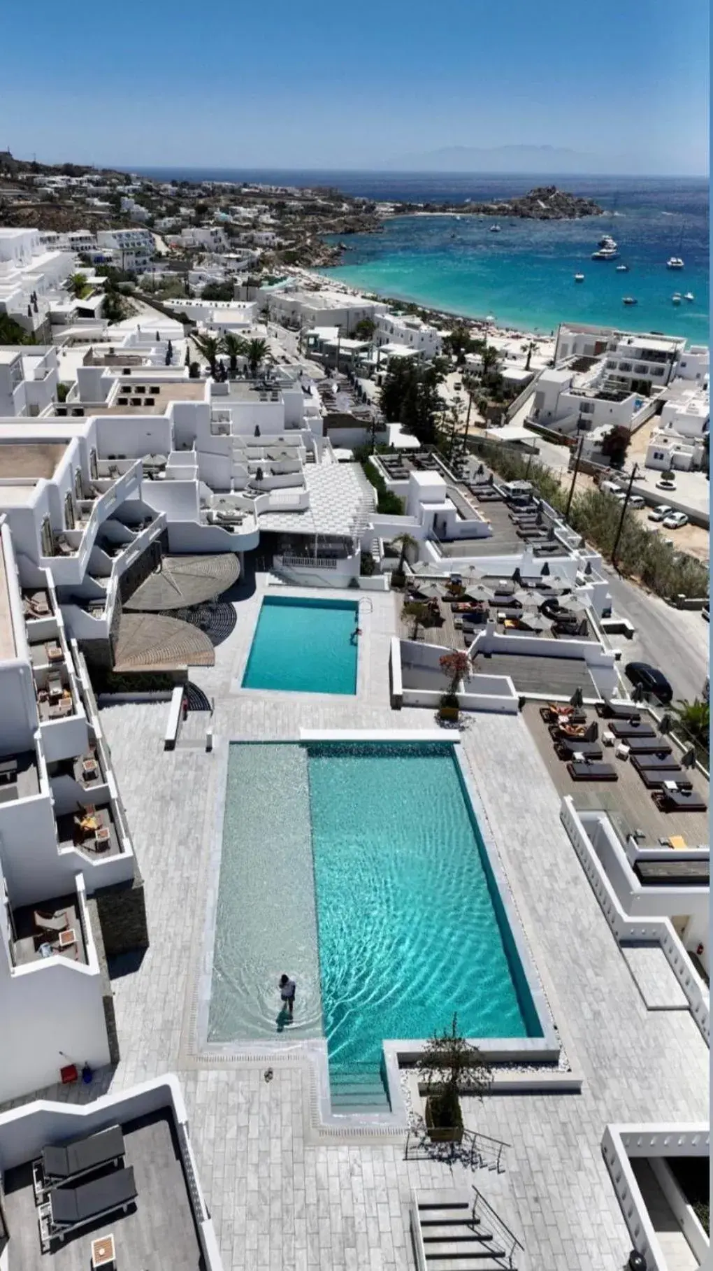 Bird's eye view, Pool View in The George Hotel Mykonos