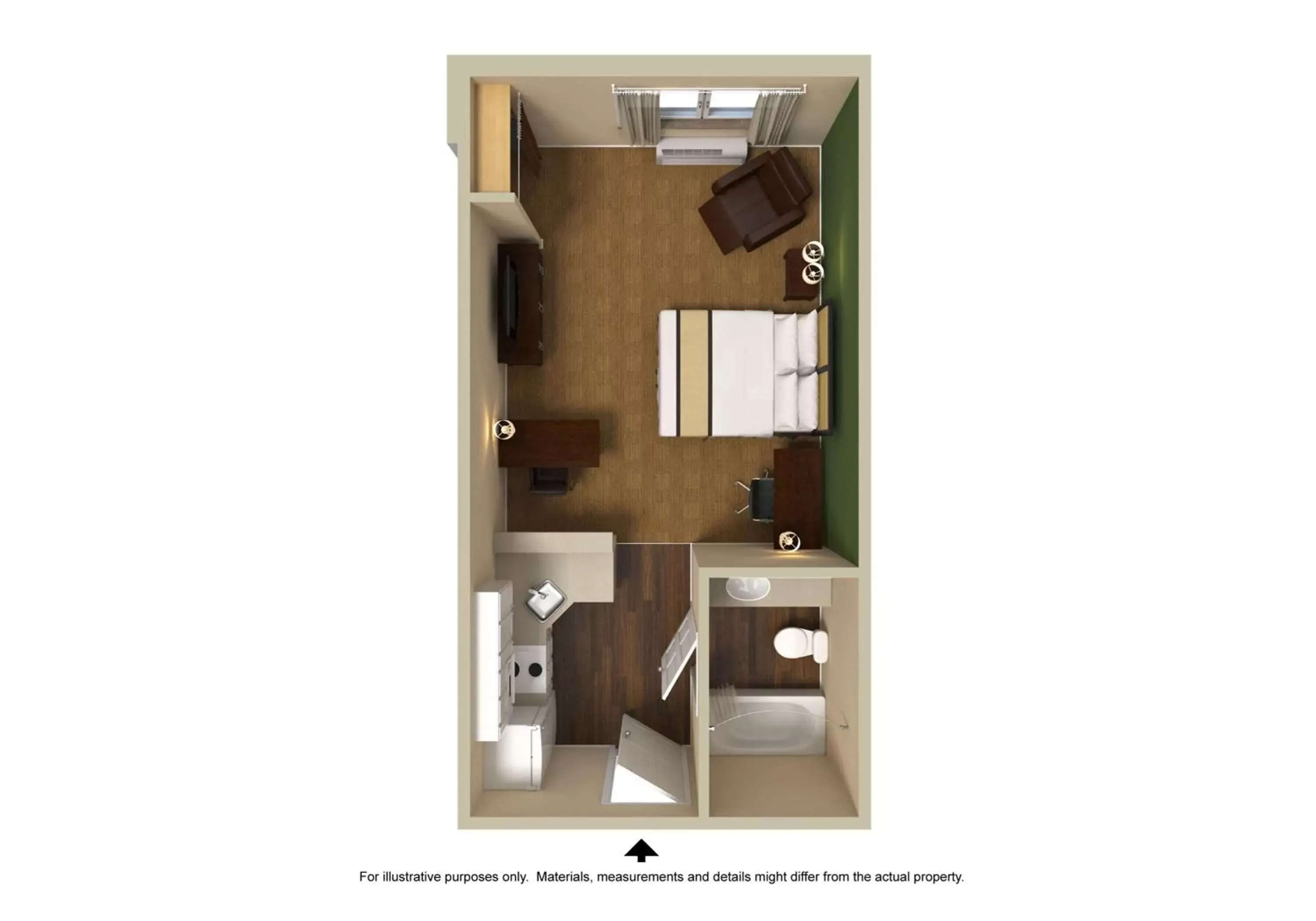 Bedroom, Floor Plan in Extended Stay America Suites - Portland - Vancouver