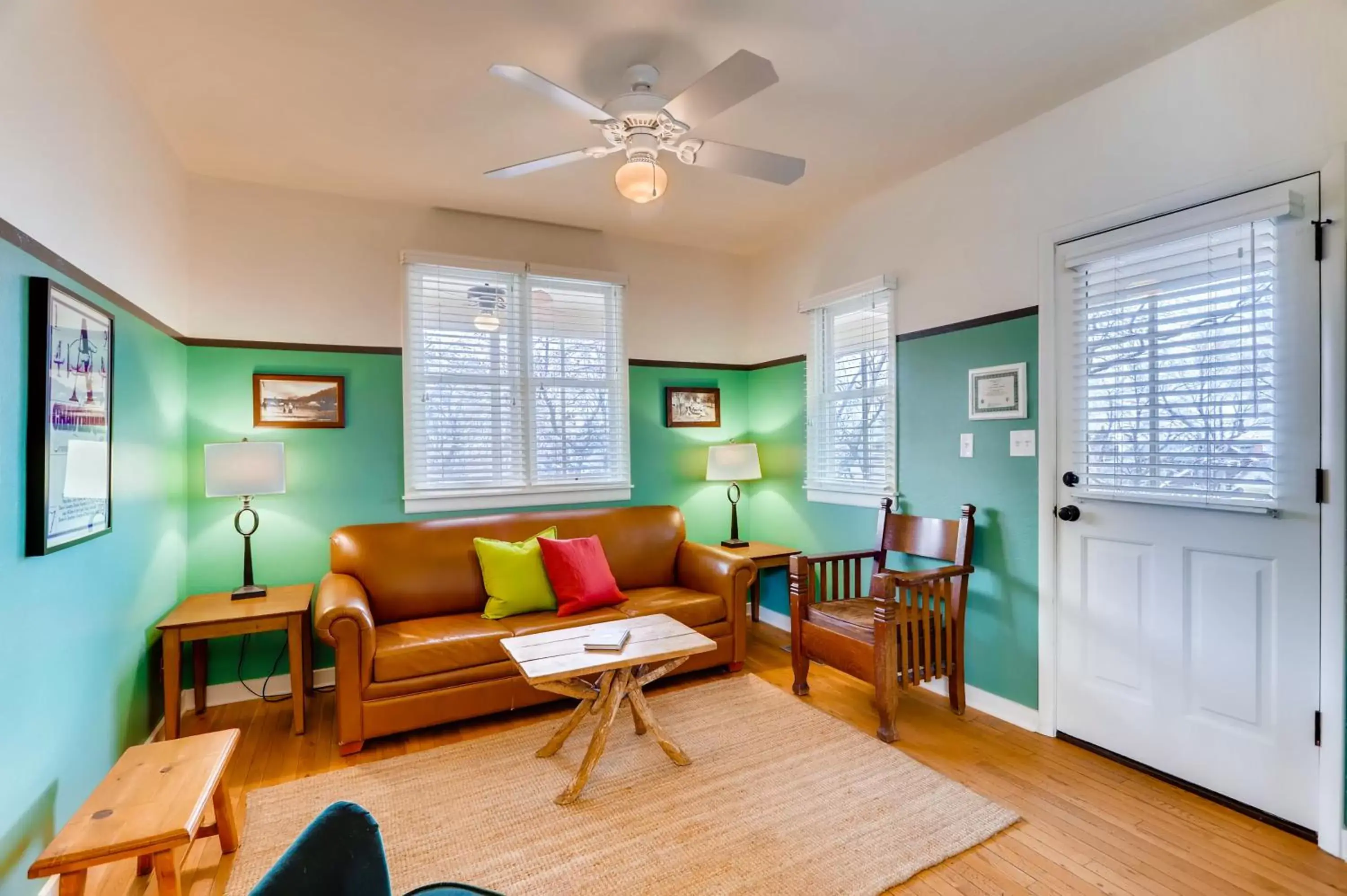 Living room, Seating Area in Colorado Chautauqua Cottages