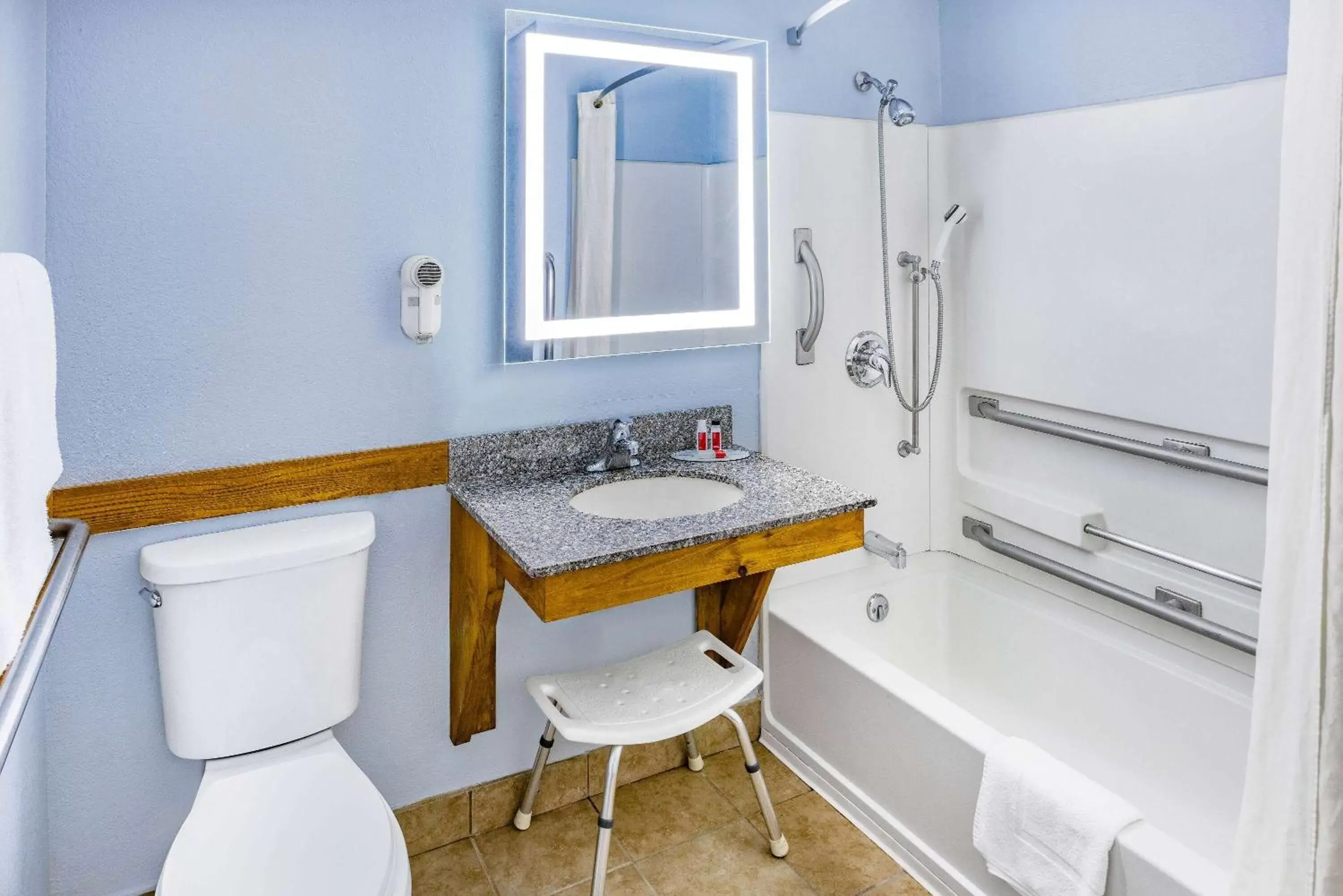 Bathroom in Super 8 by Wyndham Johnstown/Gloversville