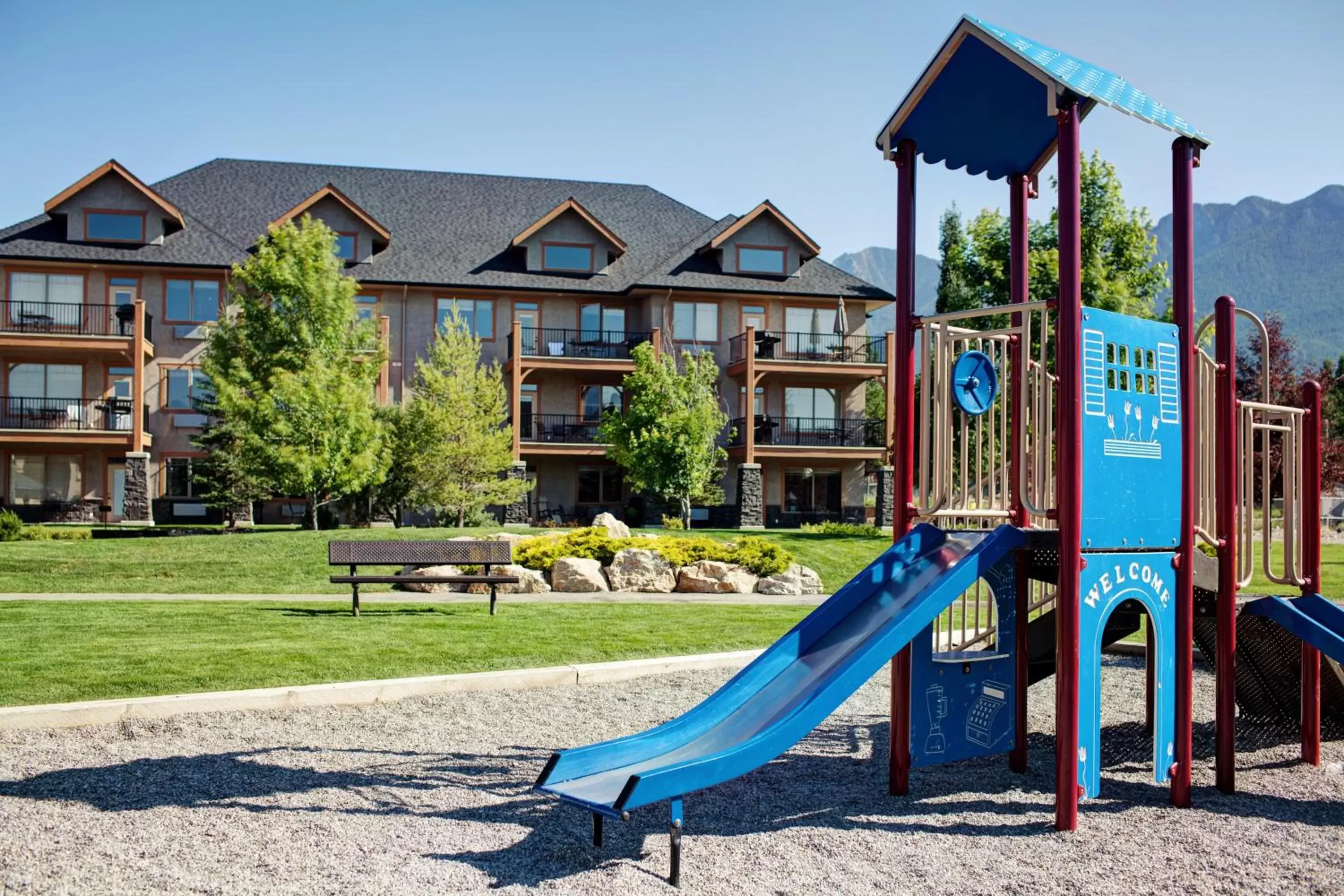 Facade/entrance, Children's Play Area in Bighorn Meadows Resort