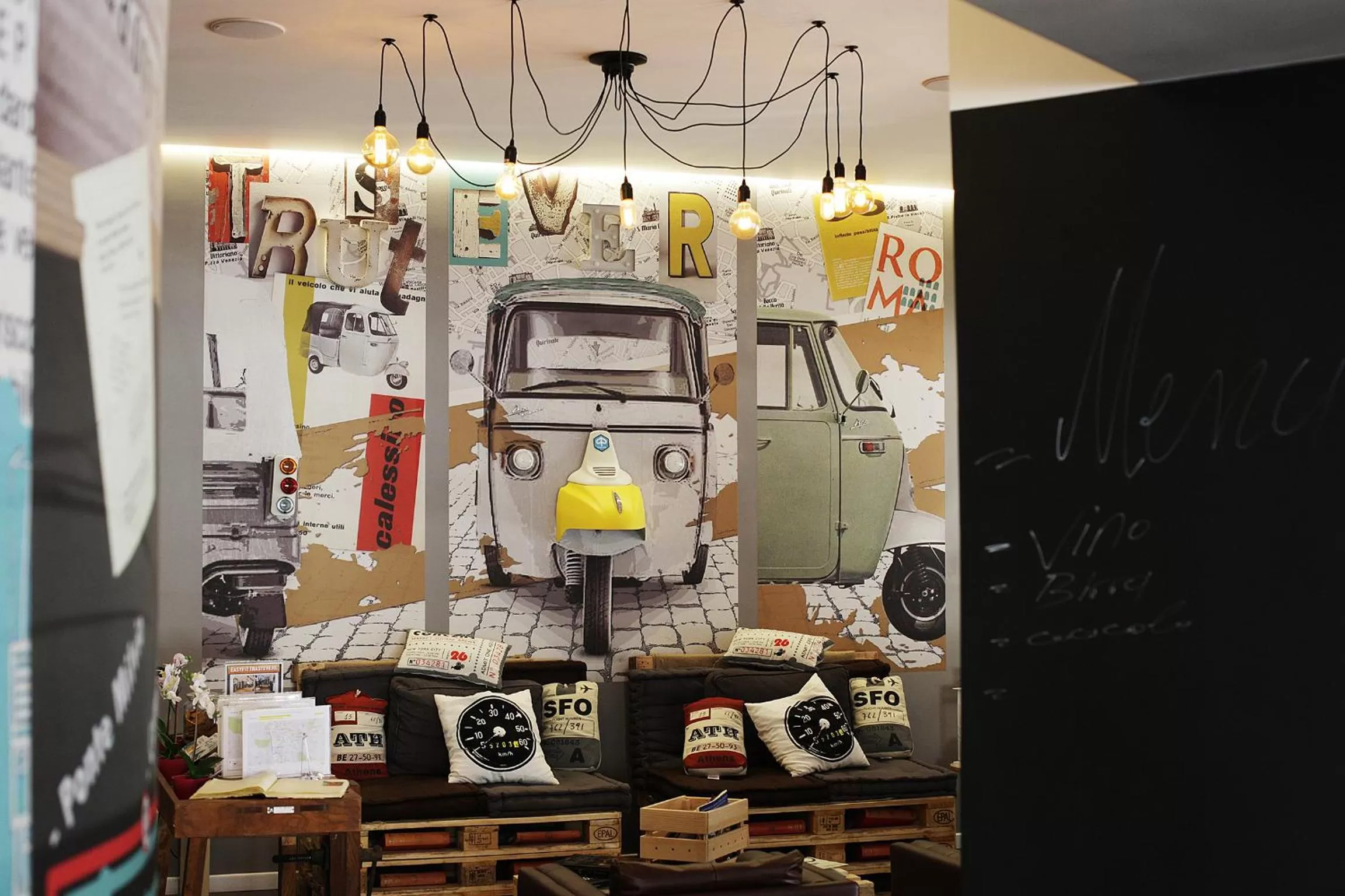 Decorative detail in Hostel Trastevere