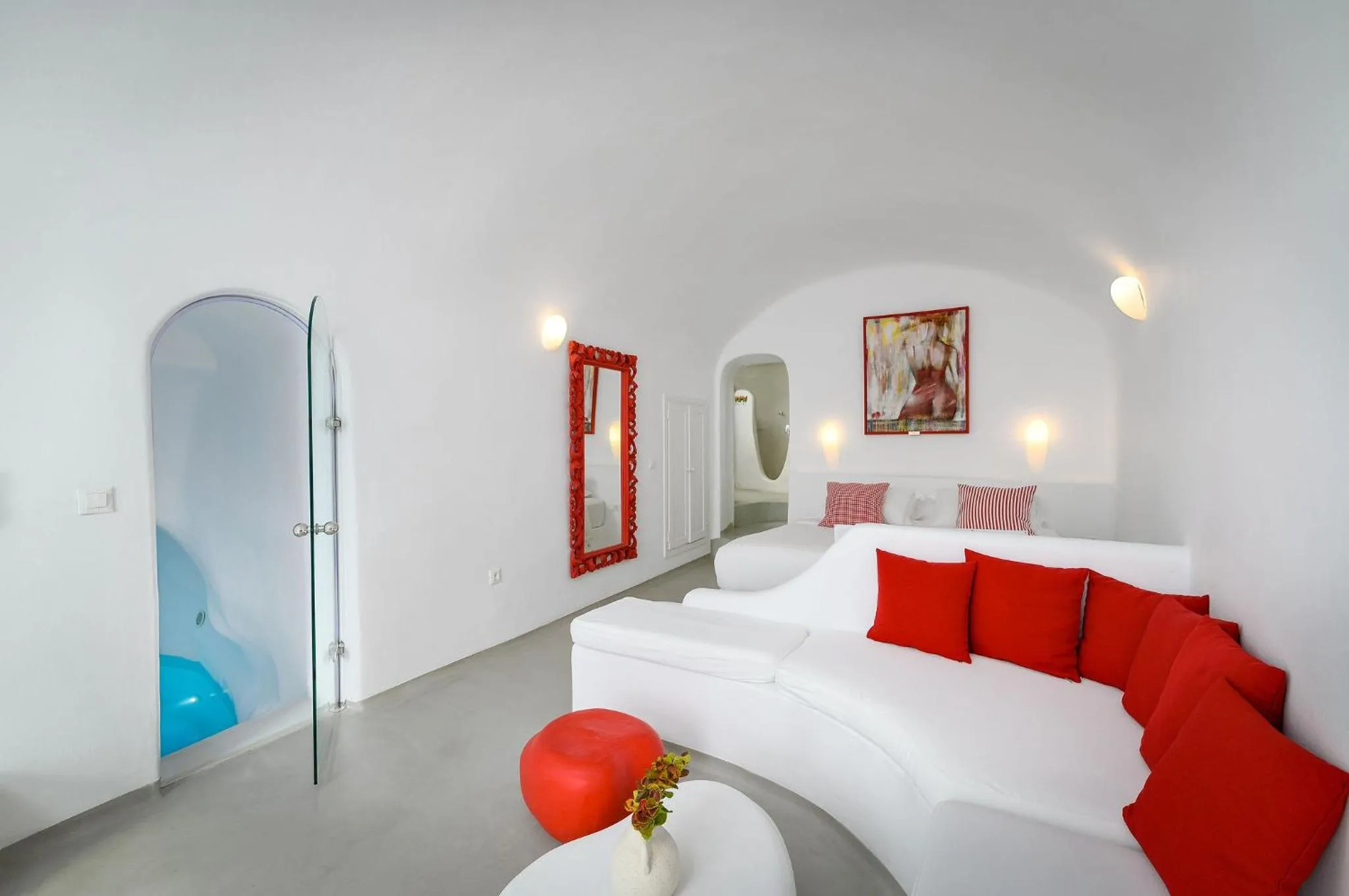 Living room, Bed in Trieris Villa & Suites