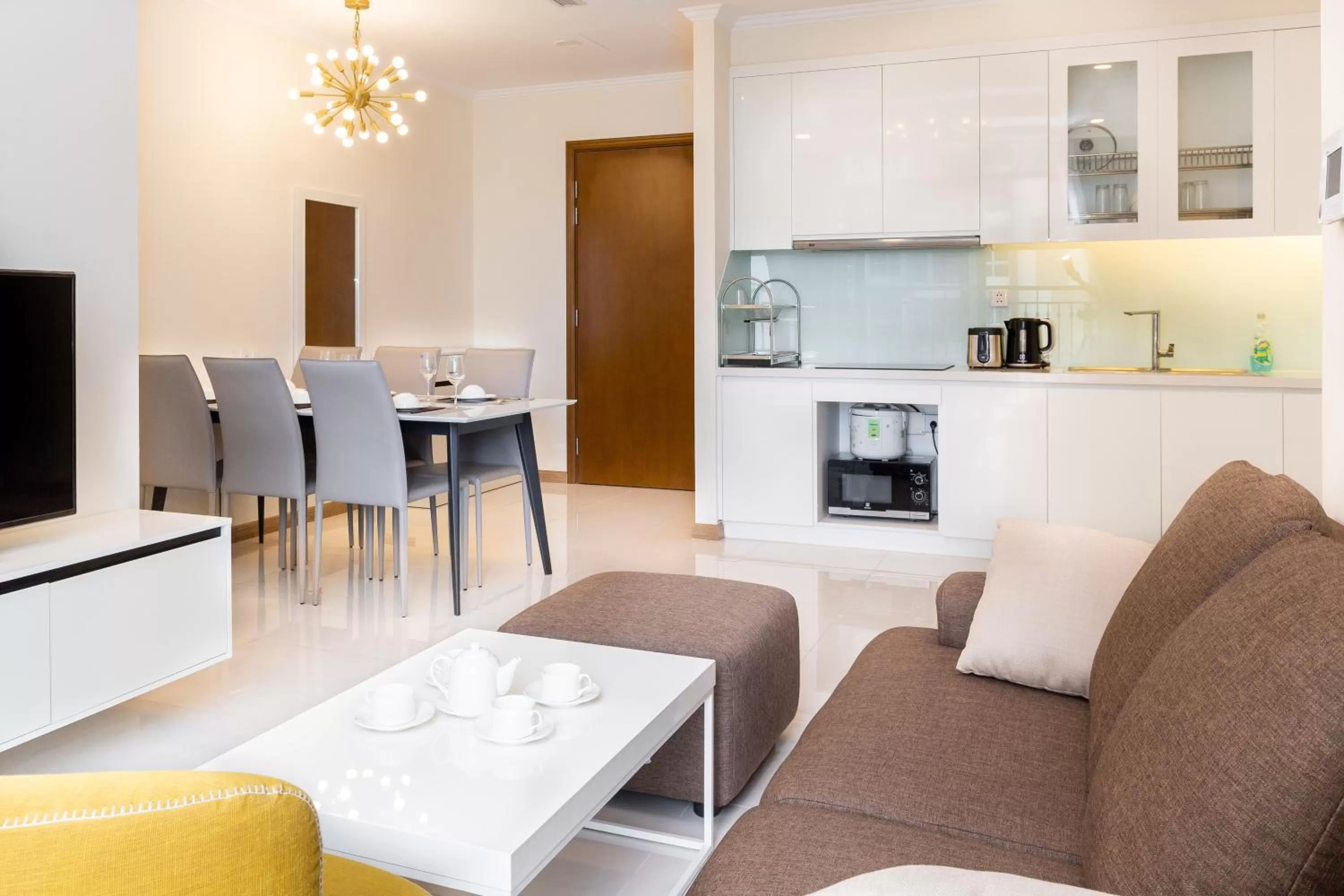 Living room, Dining Area in Vinhomes Central Park-Nice Homes