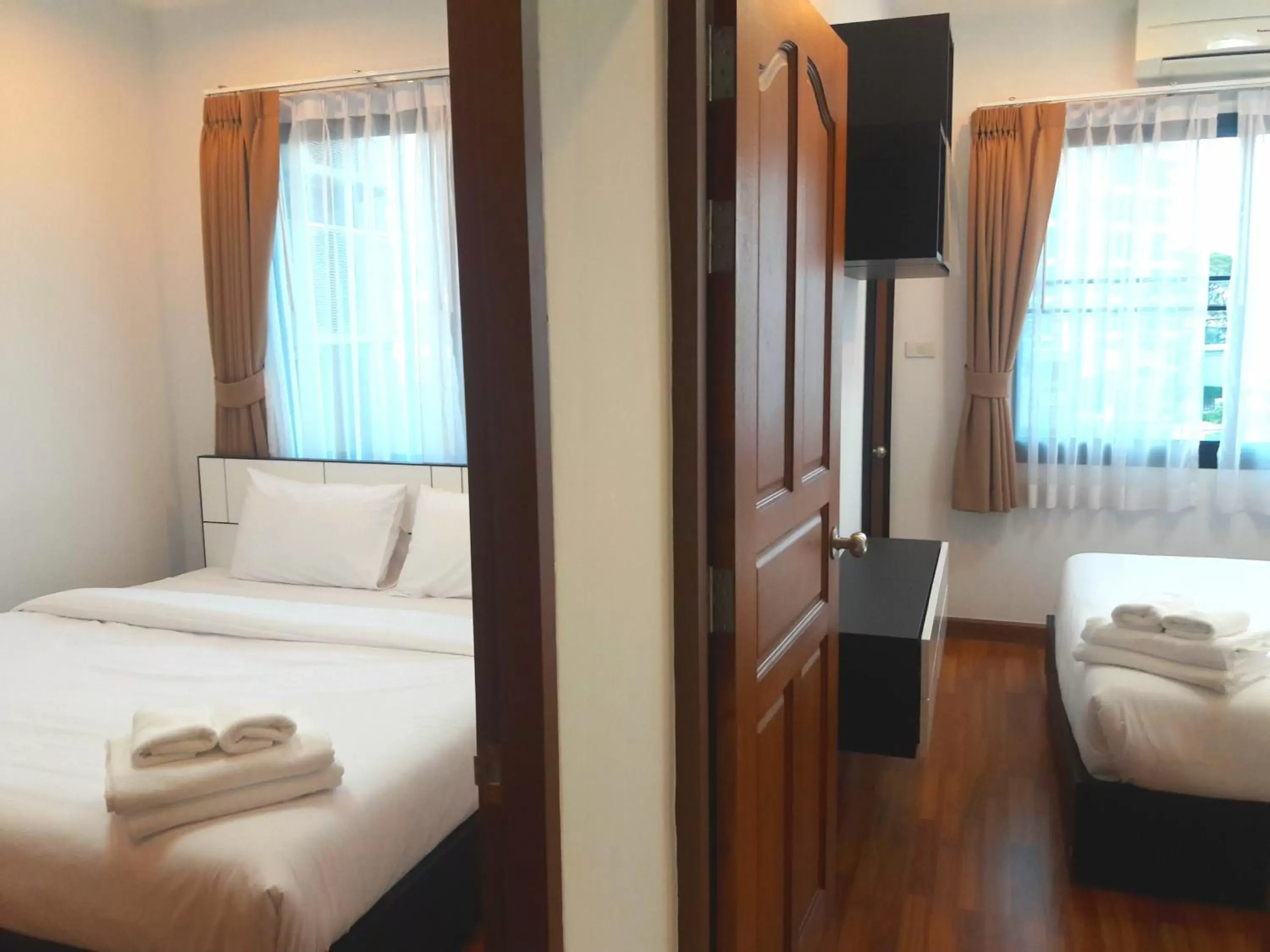 Bedroom, Bed in V-twin Donjan Service Apartment Bedroom, Bed in V-twin Donjan Service Apartment