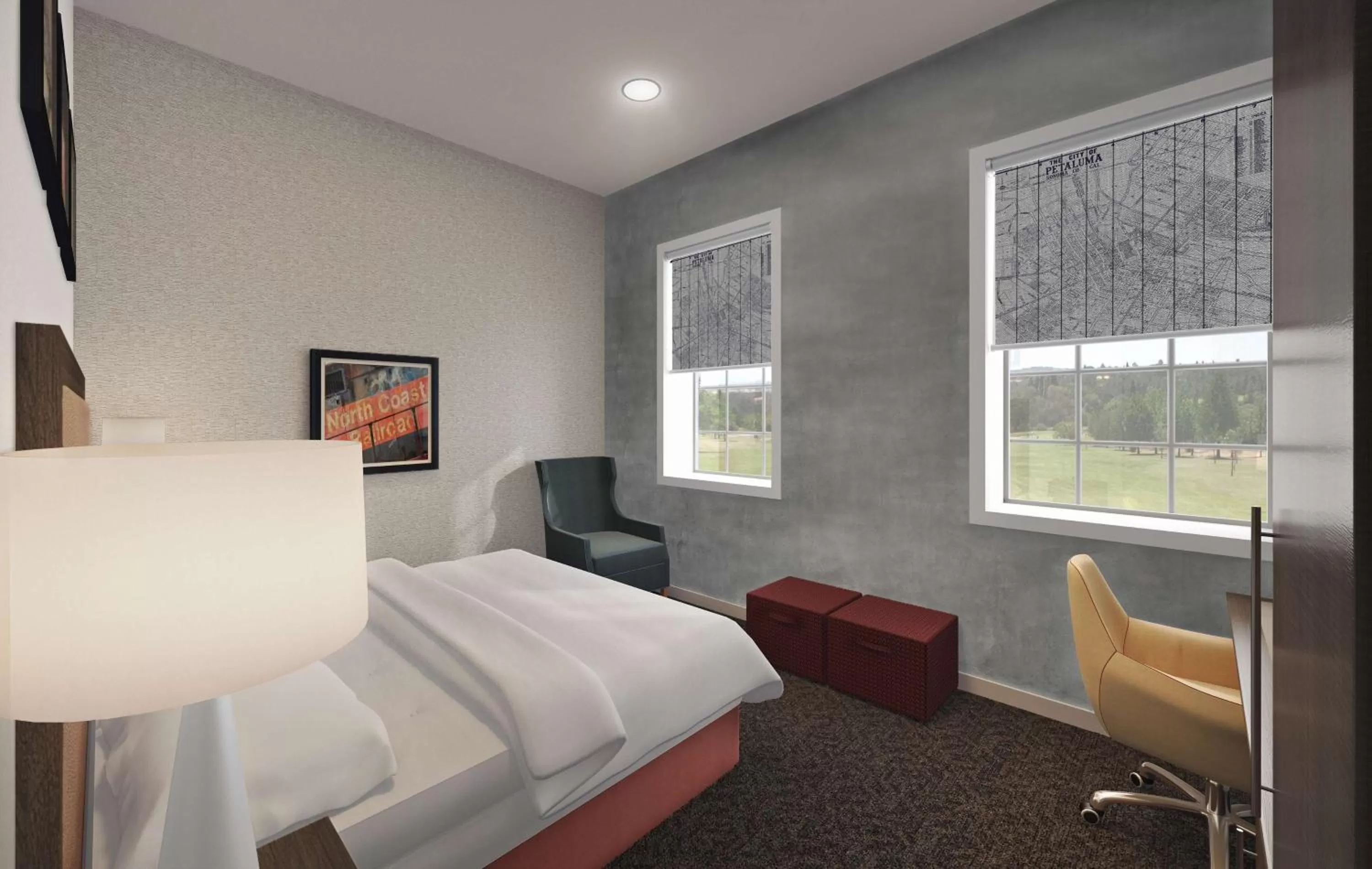 Bed in Hampton Inn Petaluma, Ca