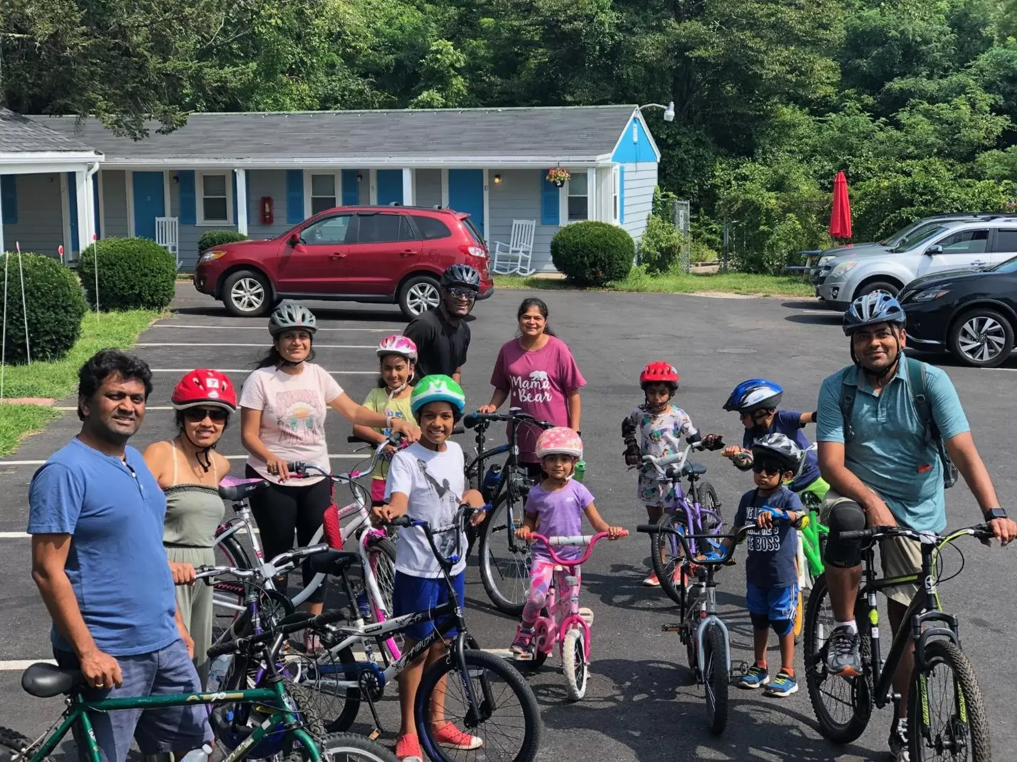 People, Biking in Herring Run Motel and Tiny Cabins