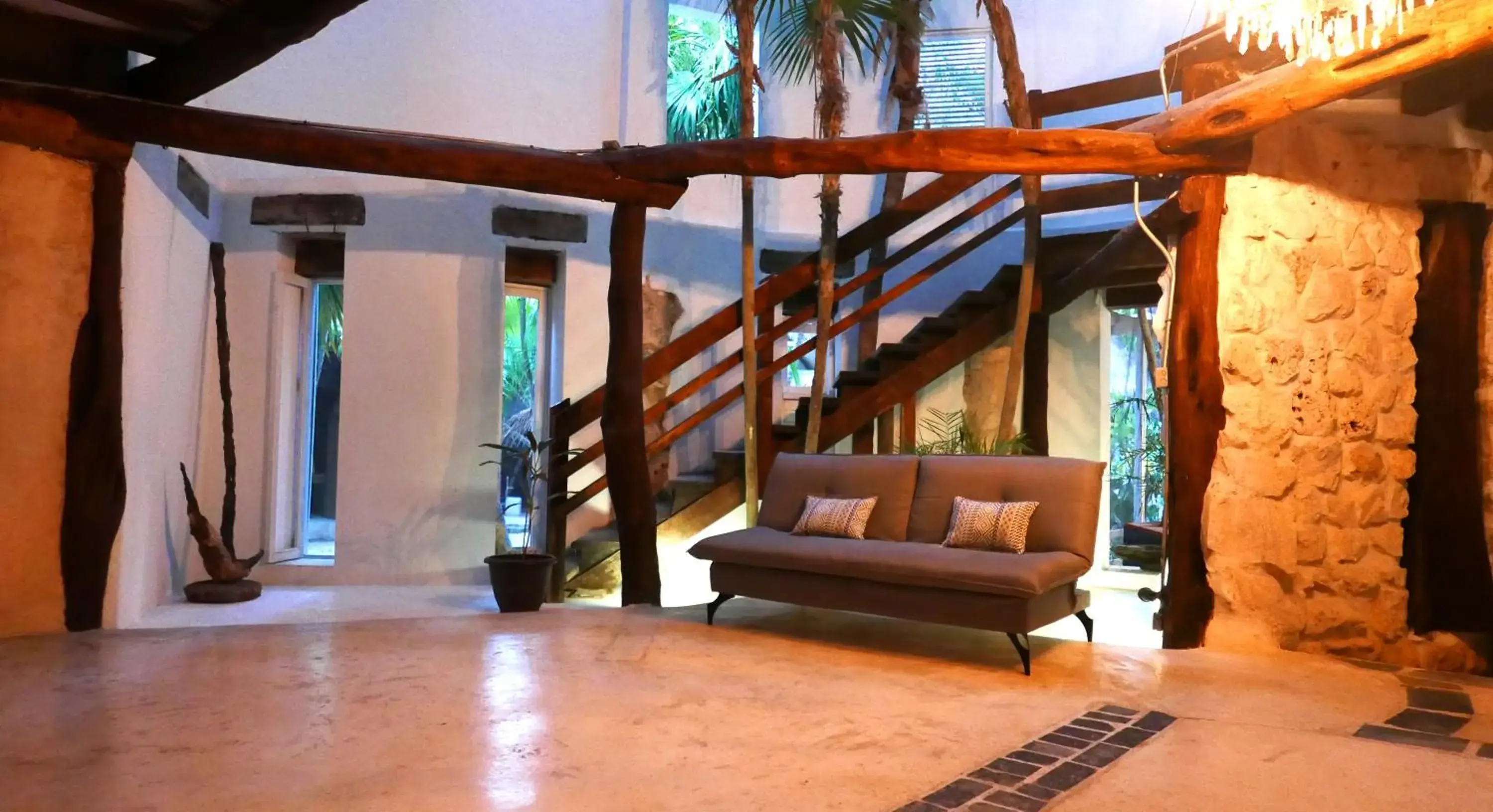 Living room in Casa Ambar Tulum - Great location and access to a Private Cenote & Beach 2 Km Away - Adults Only