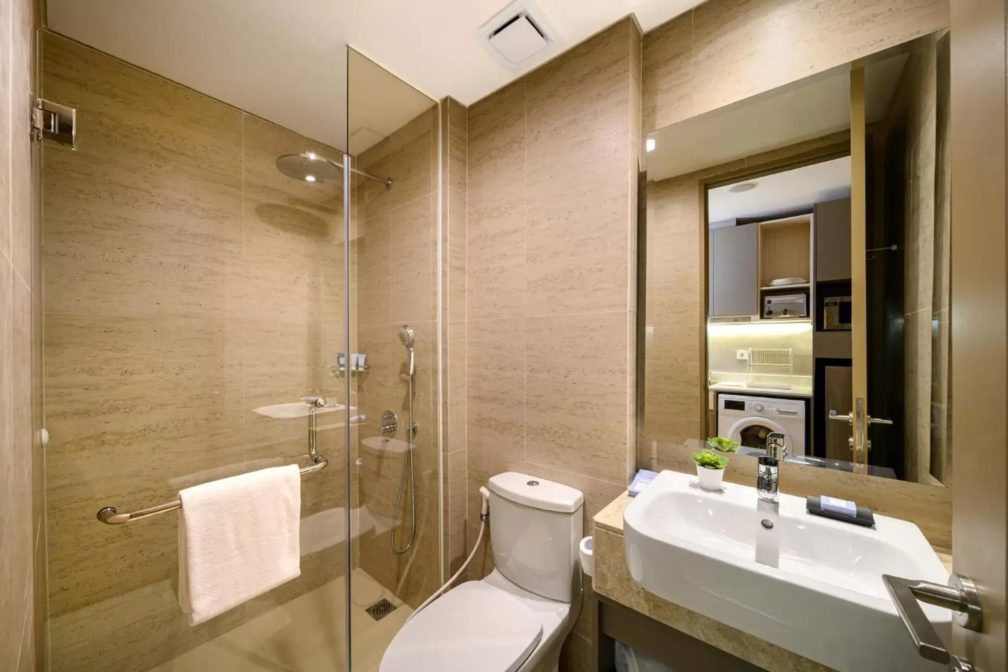 Shower, Bathroom in Oakwood Apartments PIK Jakarta