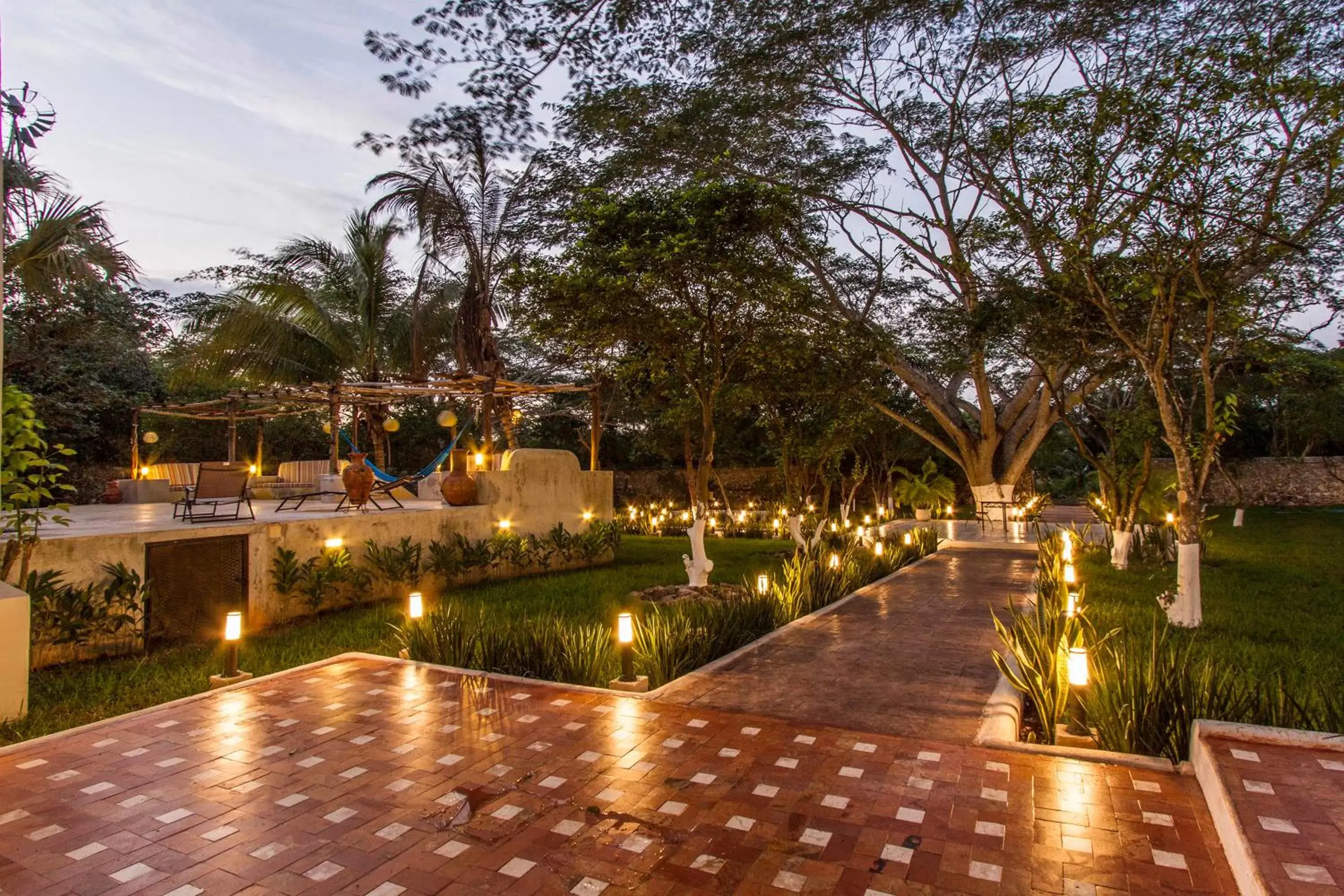 Garden view in Hacienda Santa Cruz Merida