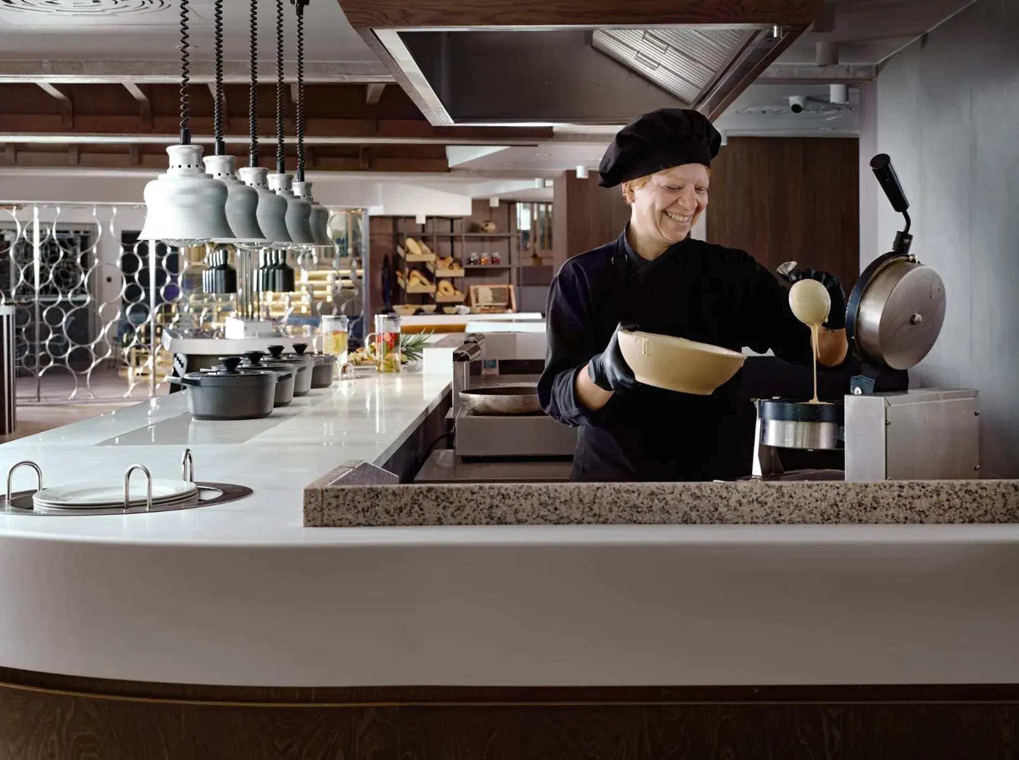 kitchen in Nautilux Rethymno by Mage Hotels