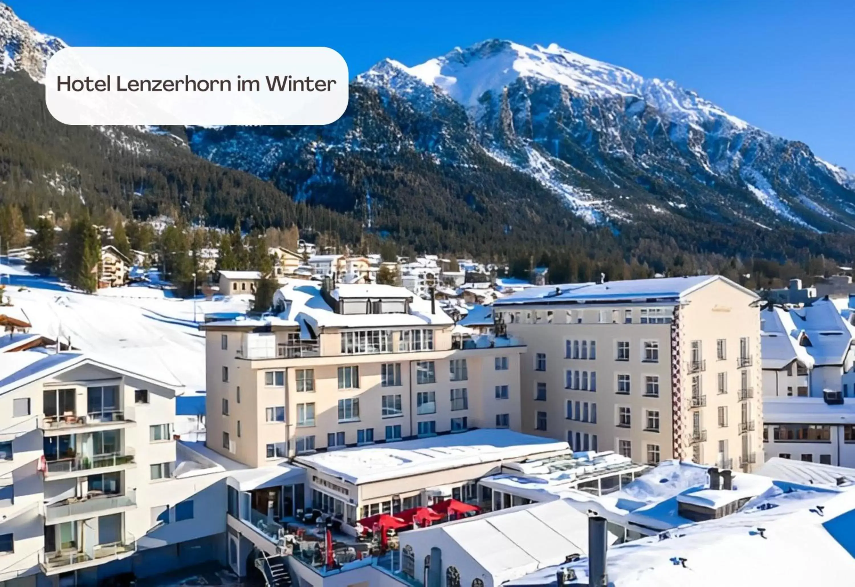 Facade/entrance, Winter in Hotel Lenzerhorn