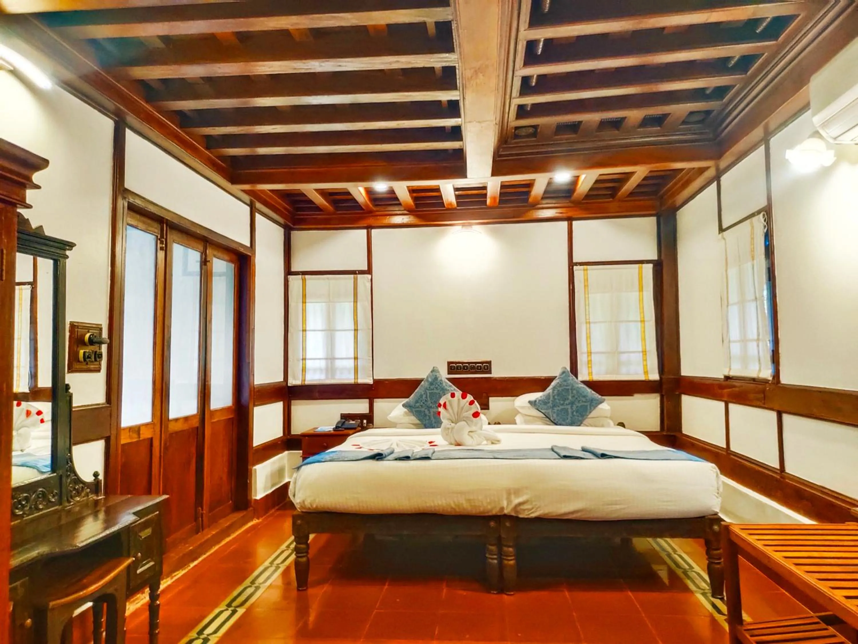 Bedroom, Bed in The Travancore Heritage Beach Resort