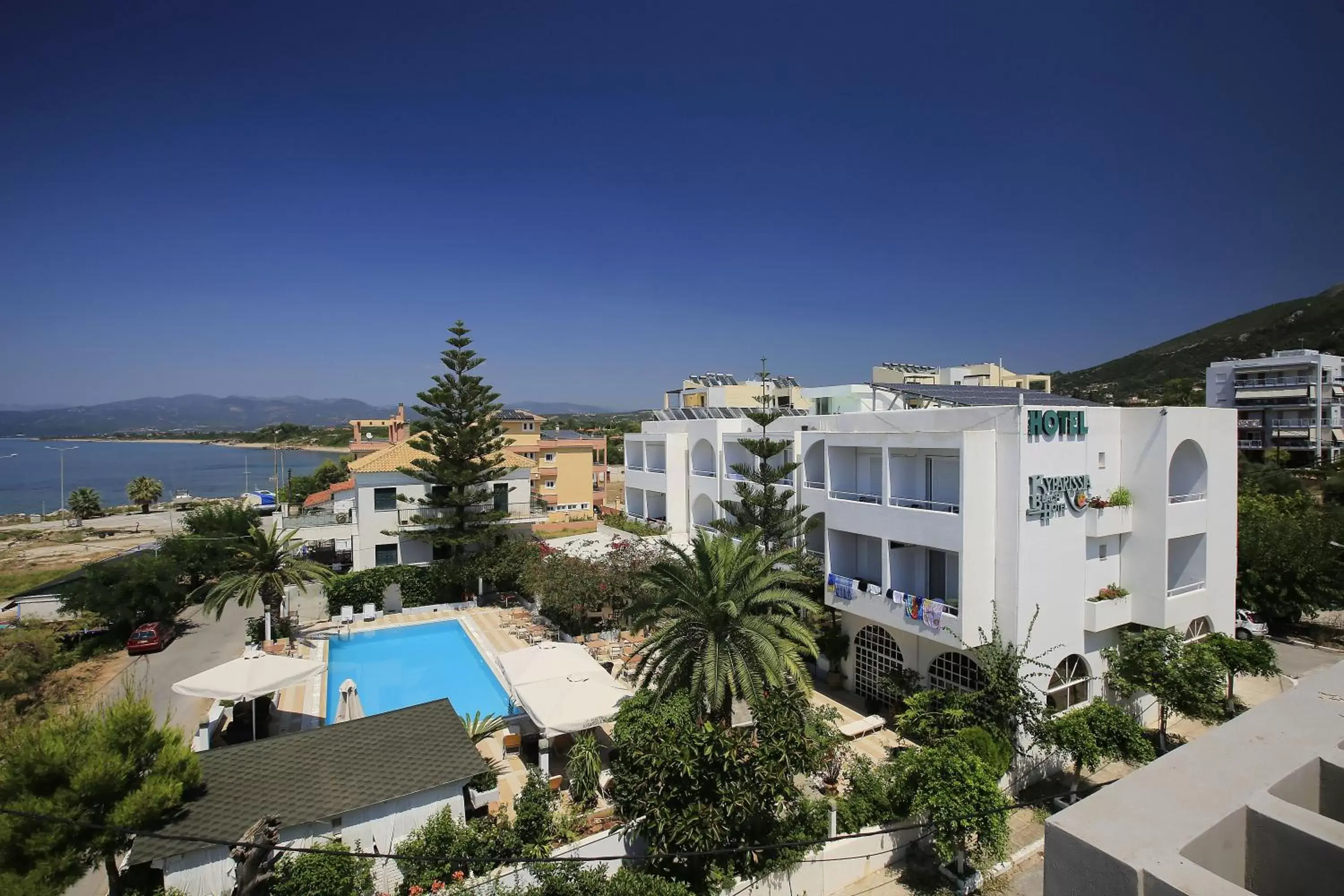 Bird's eye view, Pool View in Kyparissia Beach Hotel