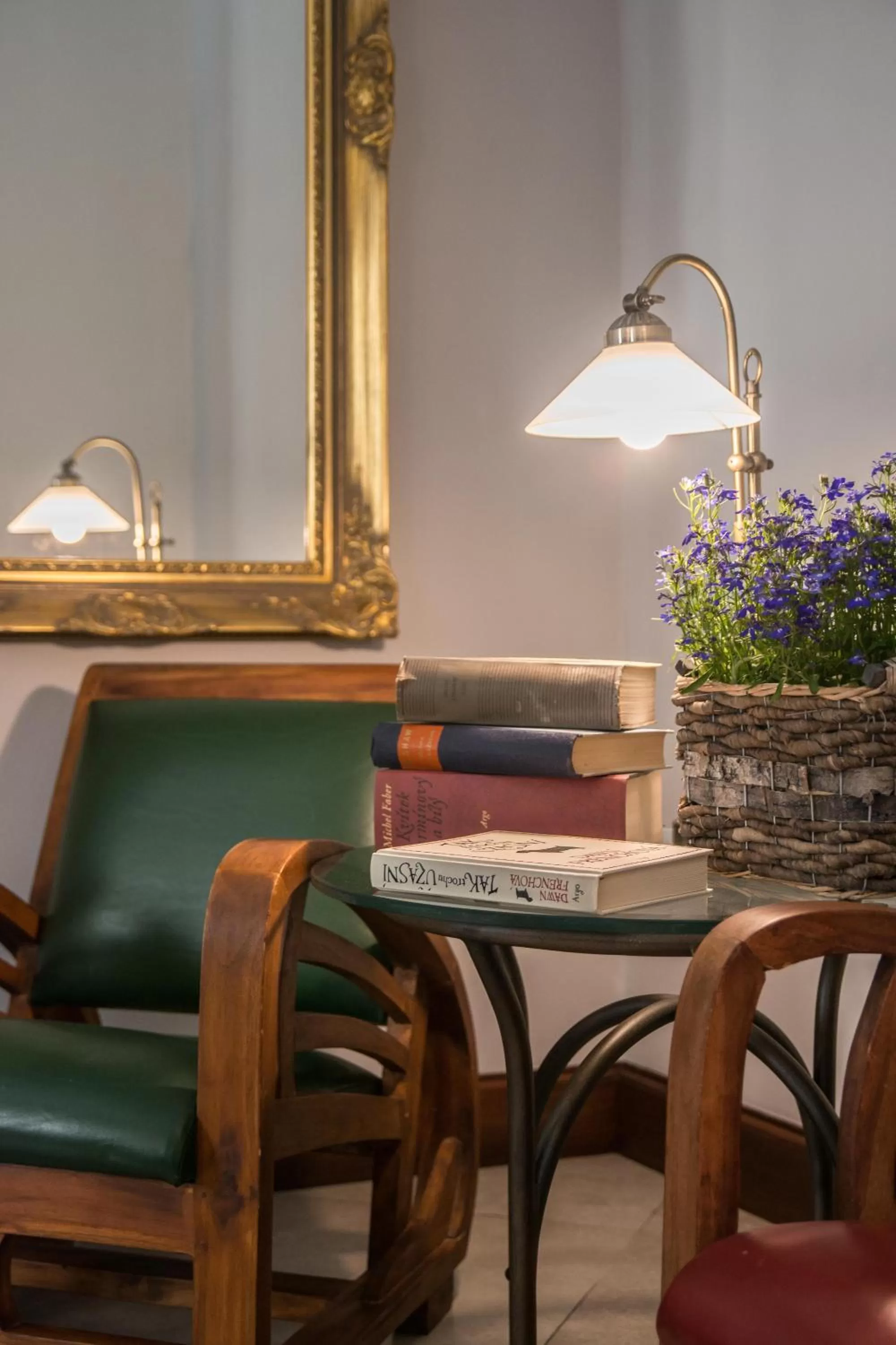 Seating area in Monastery Garden Prague