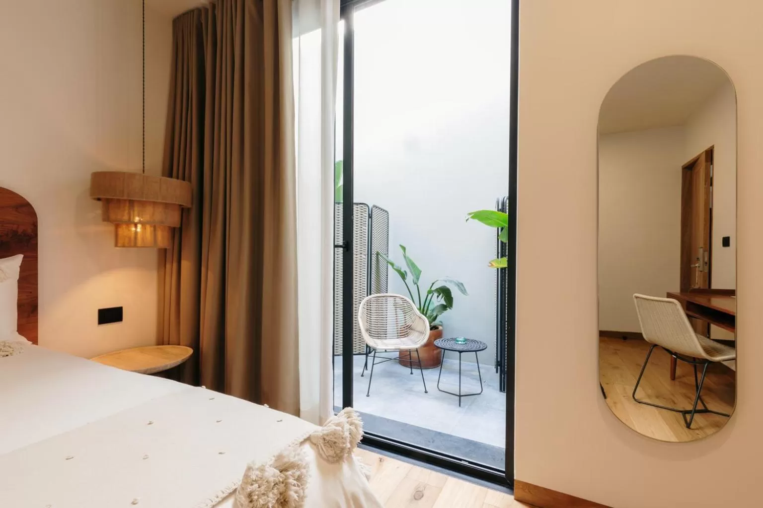 Patio, Bed in Majagua Hotel Boutique -Adults Only