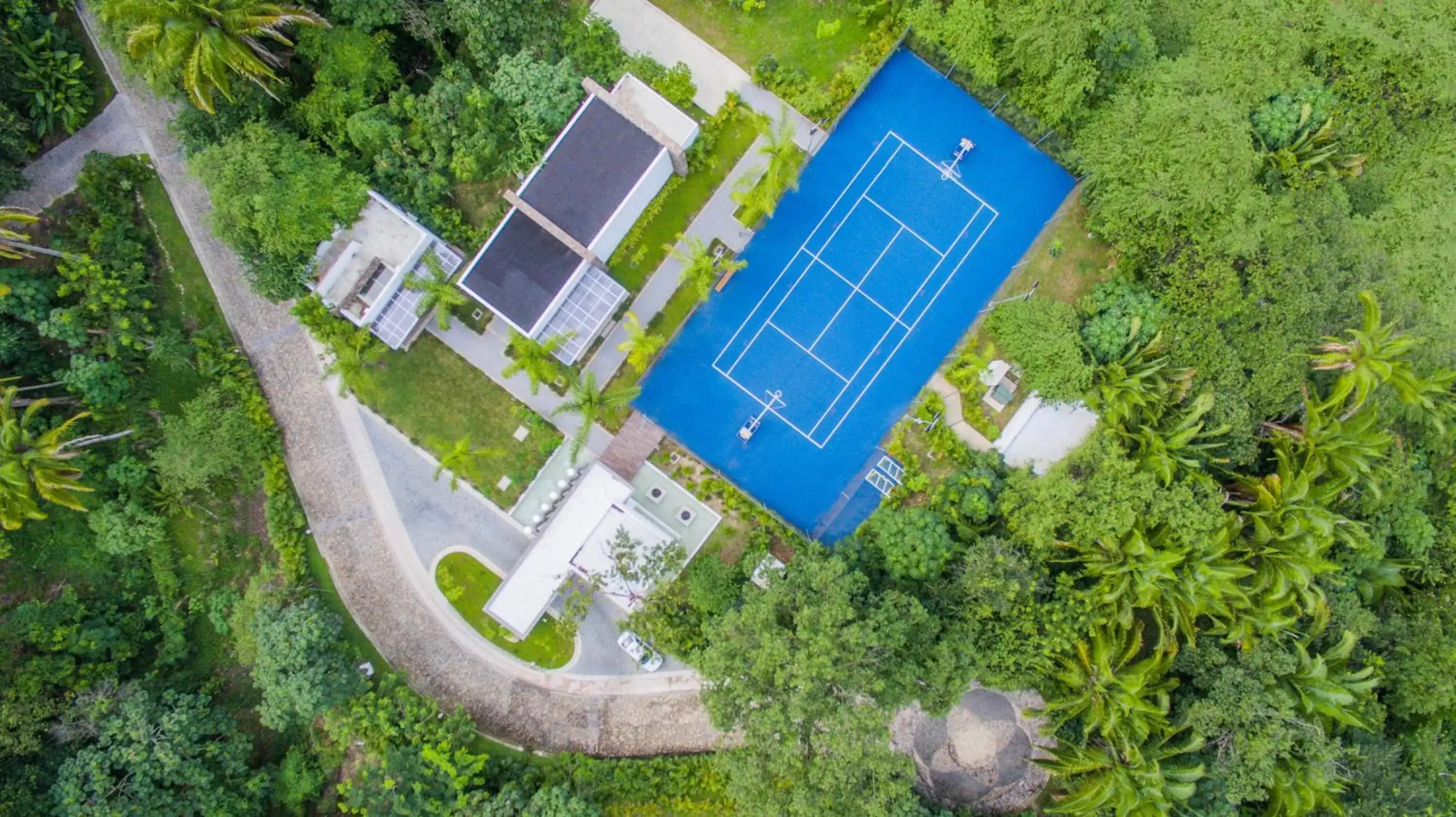 Tennis court, Bird's-eye View in Hotel Mousai - Adults Only