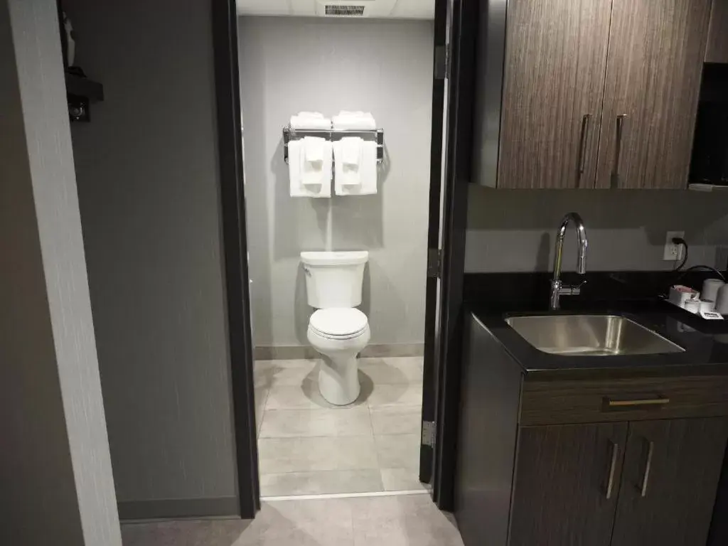 Toilet, Bathroom in Hôtel & Suites Le Dauphin Québec