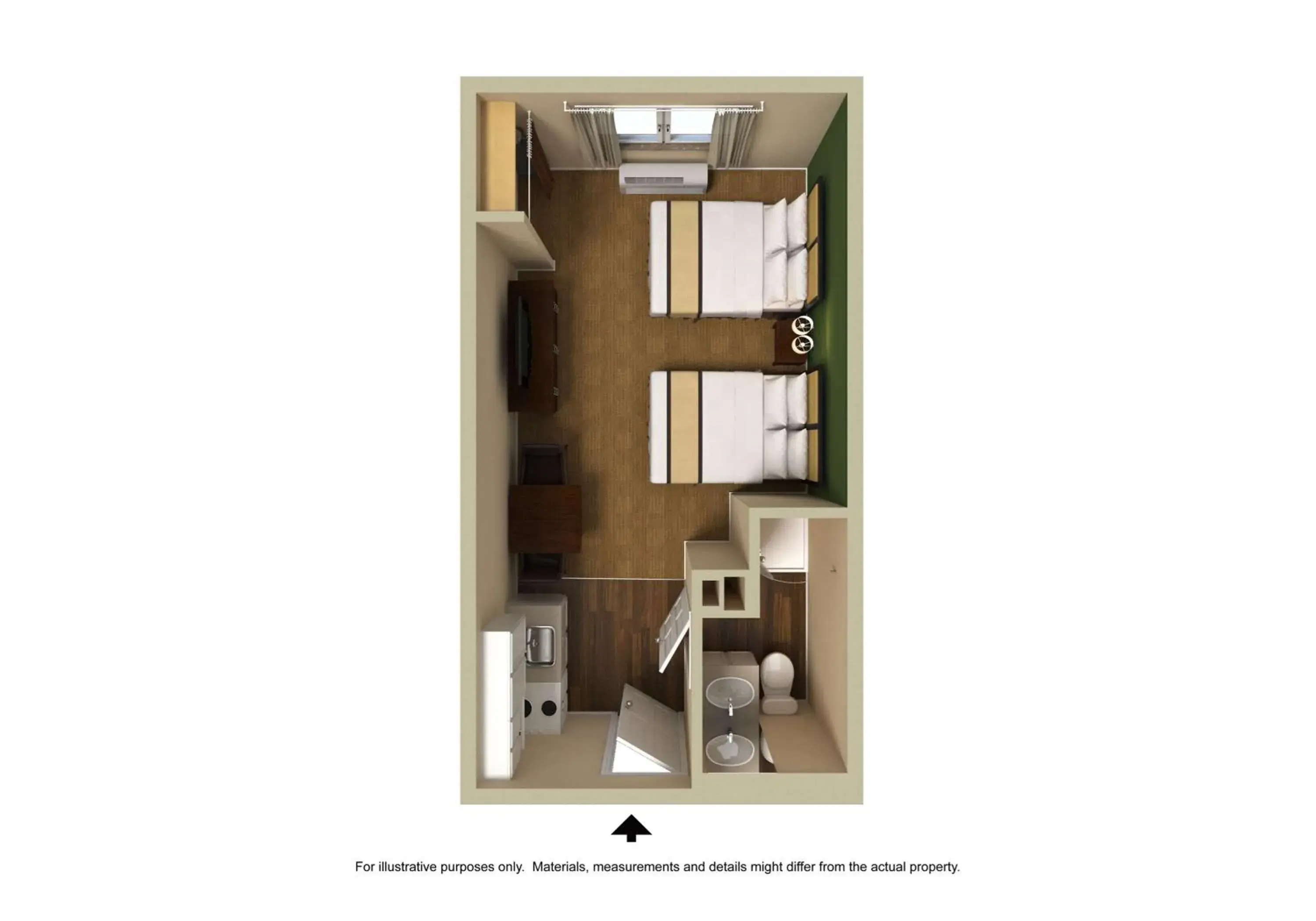 Bedroom, Floor Plan in Extended Stay America Suites - Austin - Round Rock - North
