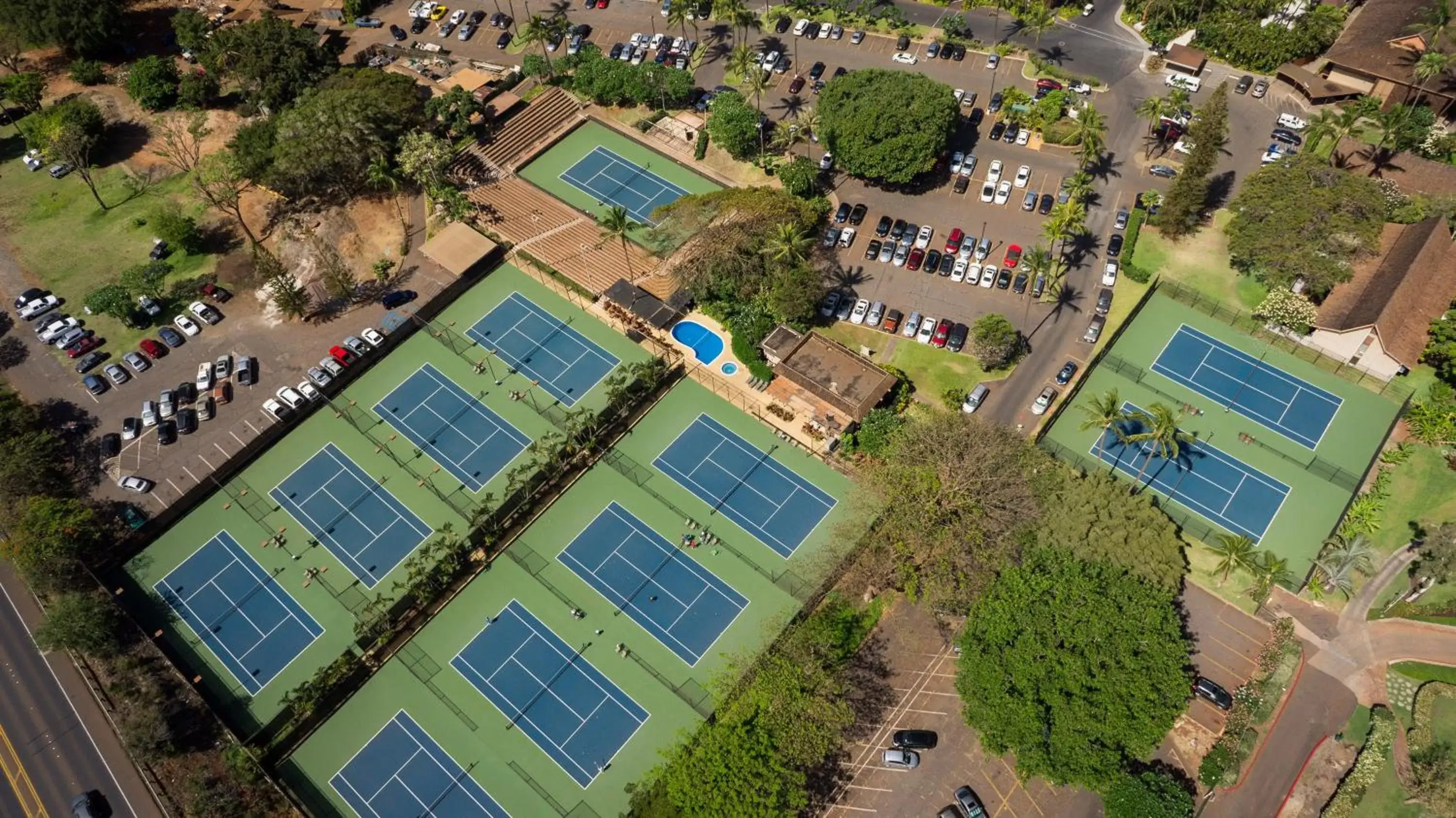 Tennis court, Bird's-eye View in Royal Lahaina Resort & Bungalows