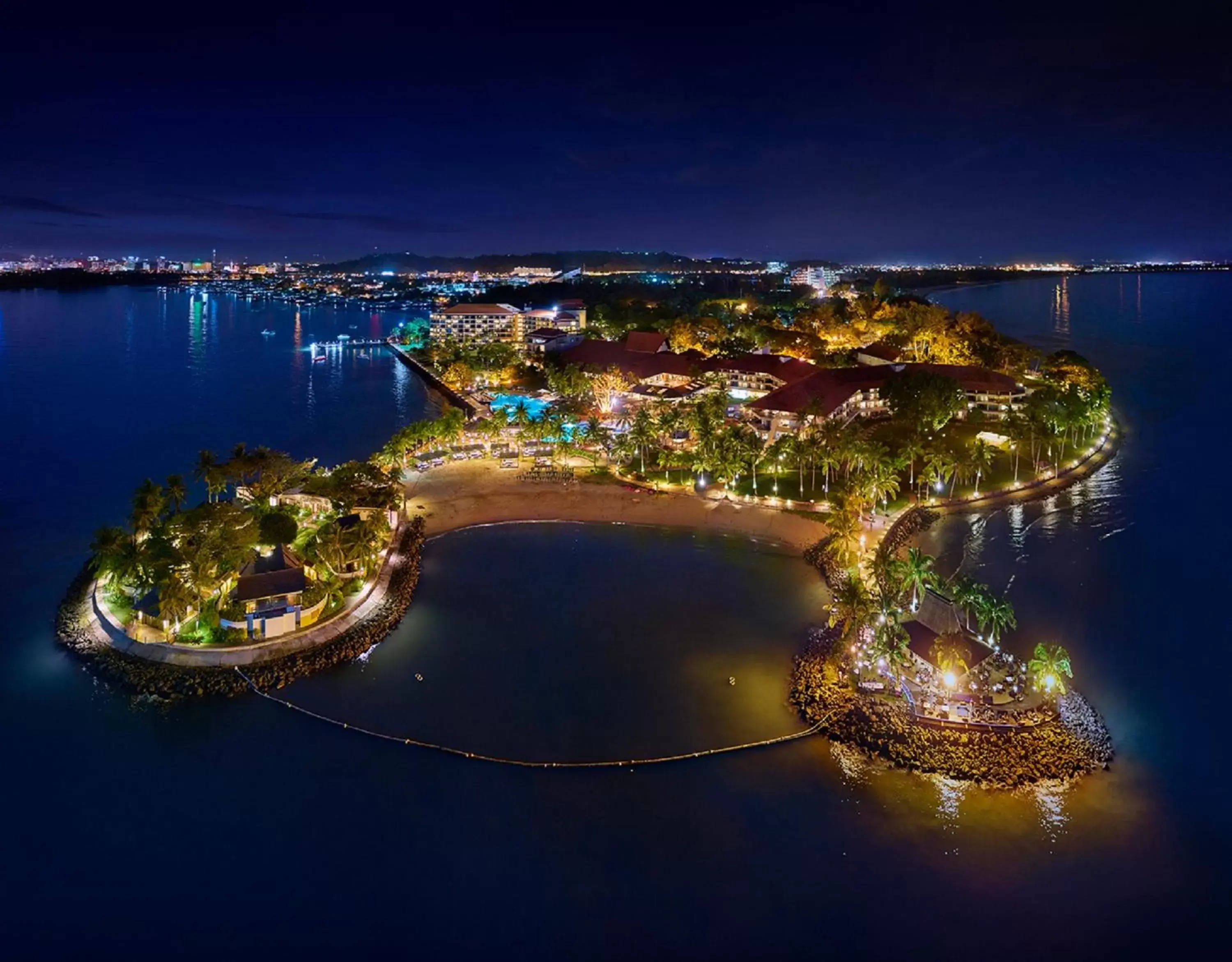 Night, Bird's-eye View in Shangri-La Tanjung Aru, Kota Kinabalu