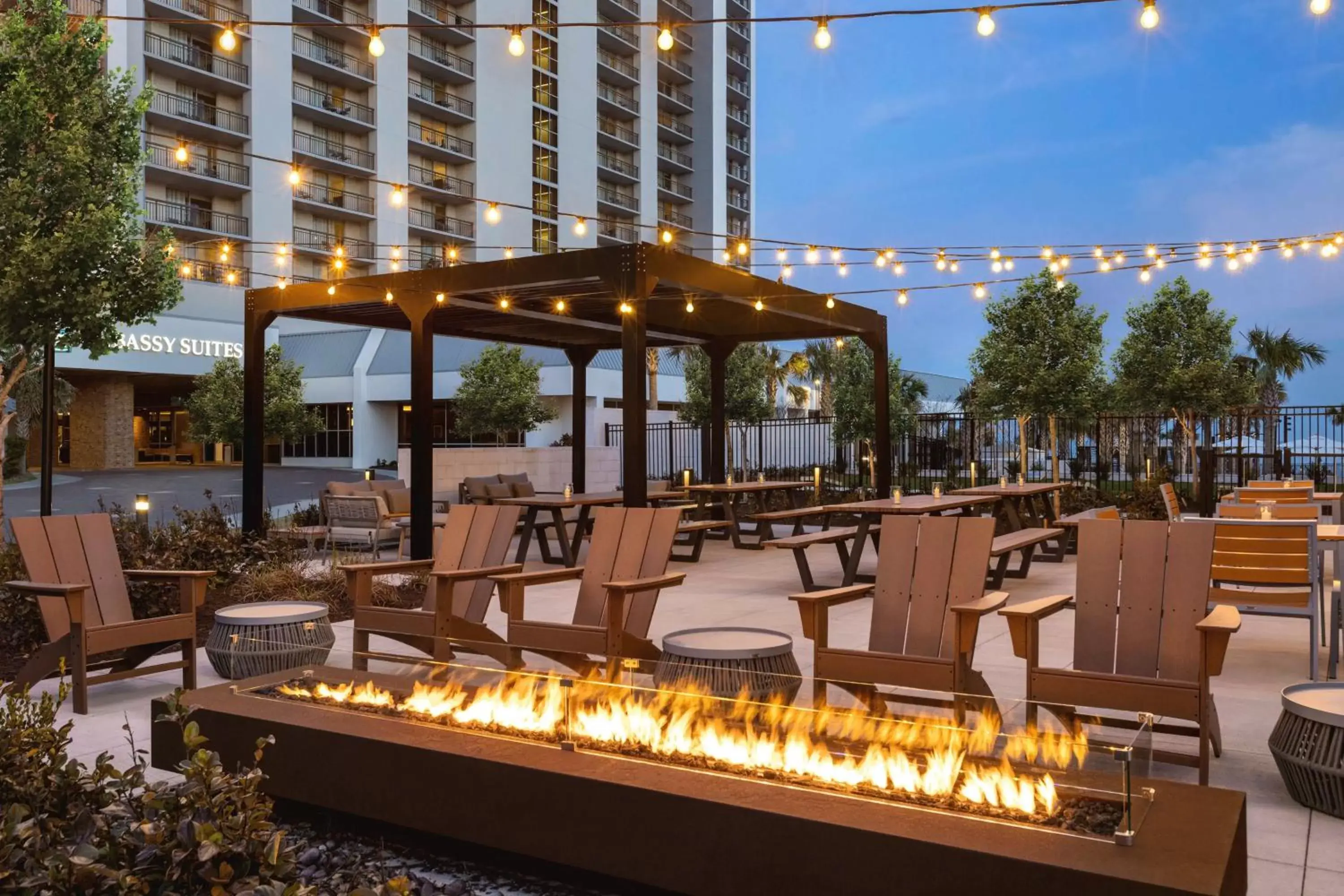 Patio in Embassy Suites by Hilton Myrtle Beach Oceanfront Resort